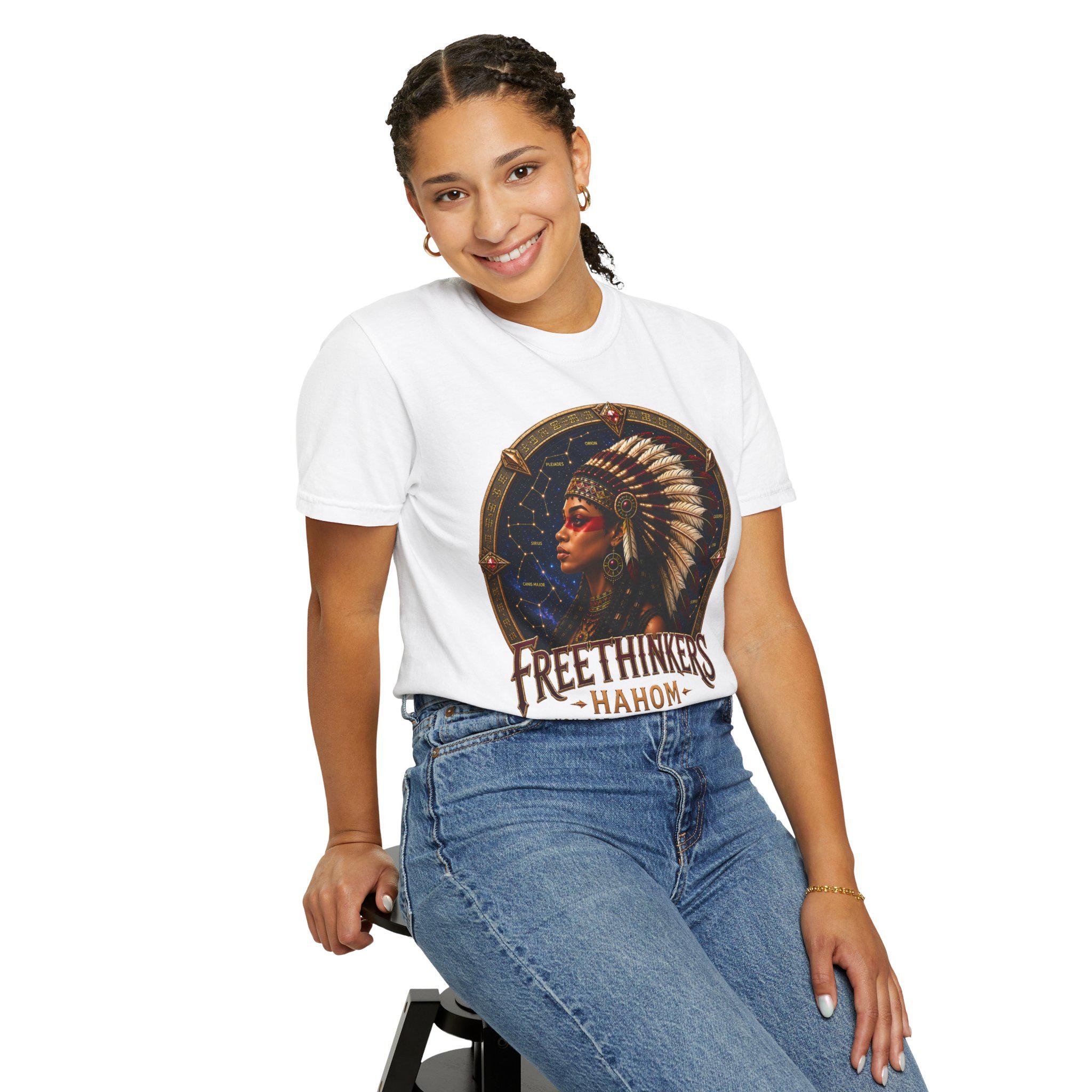 Free Thinkers Hahom Chief illustration T-Shirt American Indian headdress, view 8