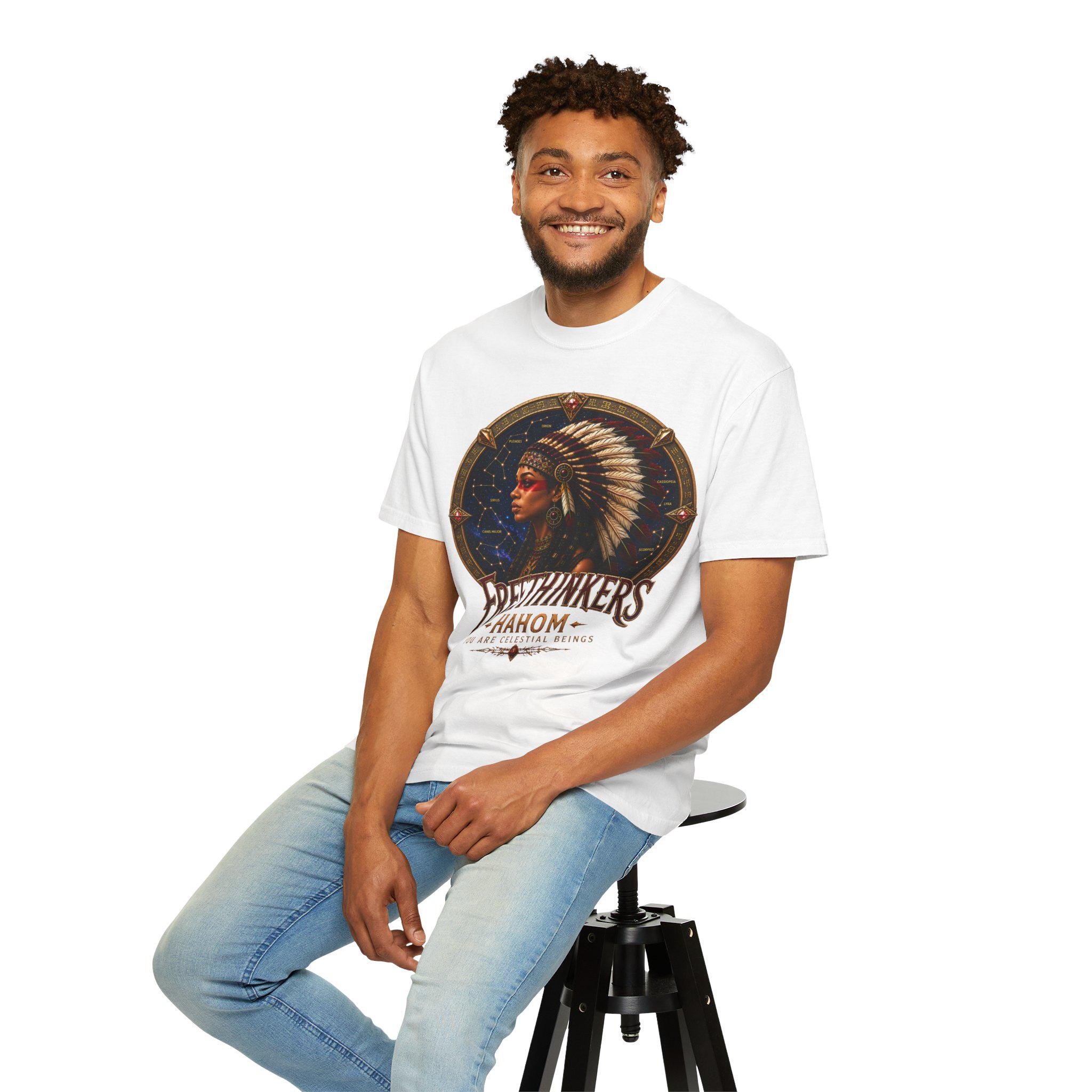 Free Thinkers Hahom Chief illustration T-Shirt American Indian headdress, view 9