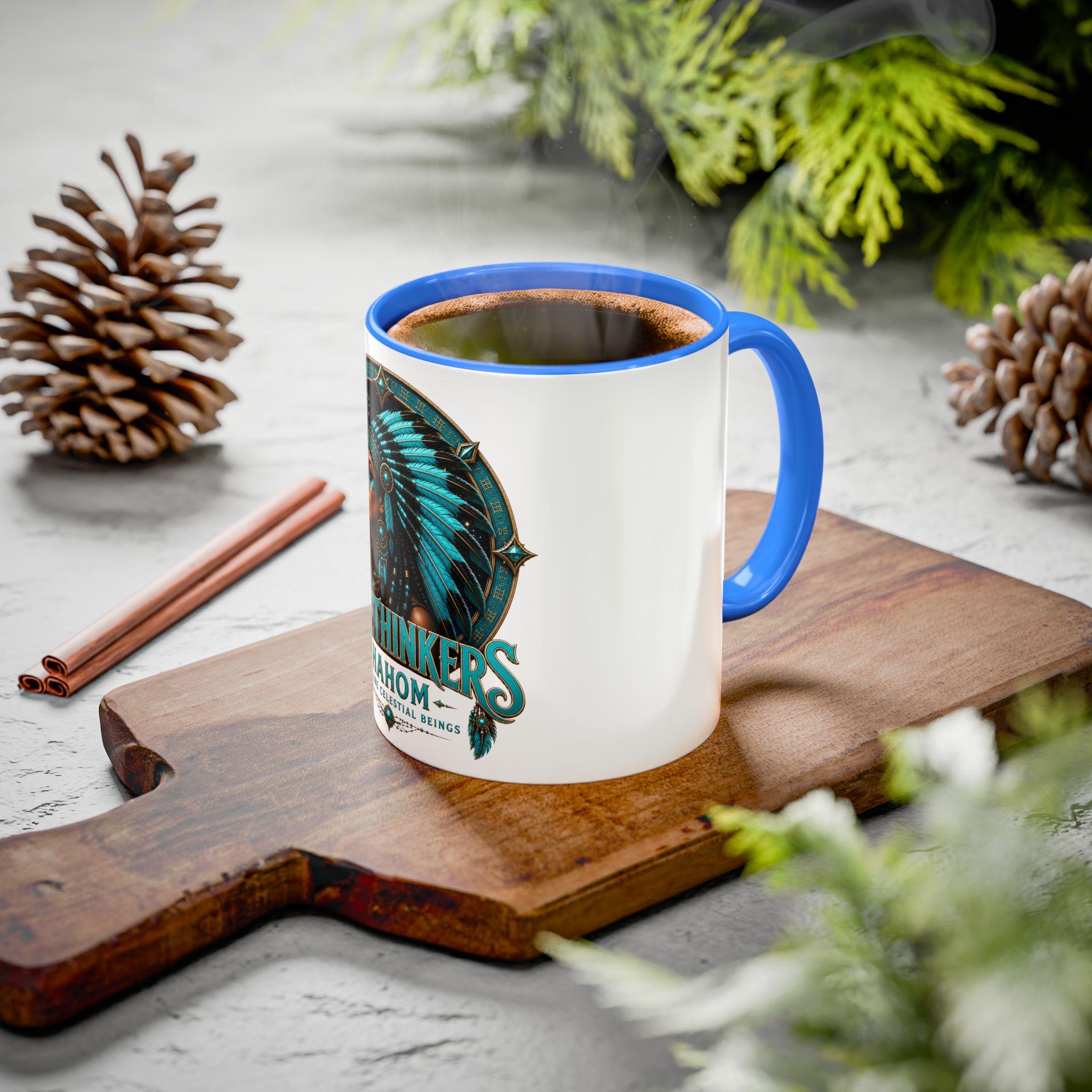 Freethinkers Hahom Indigenous American Melanated Woman Headdress Mug | 11oz 15oz Ceramic, view 17