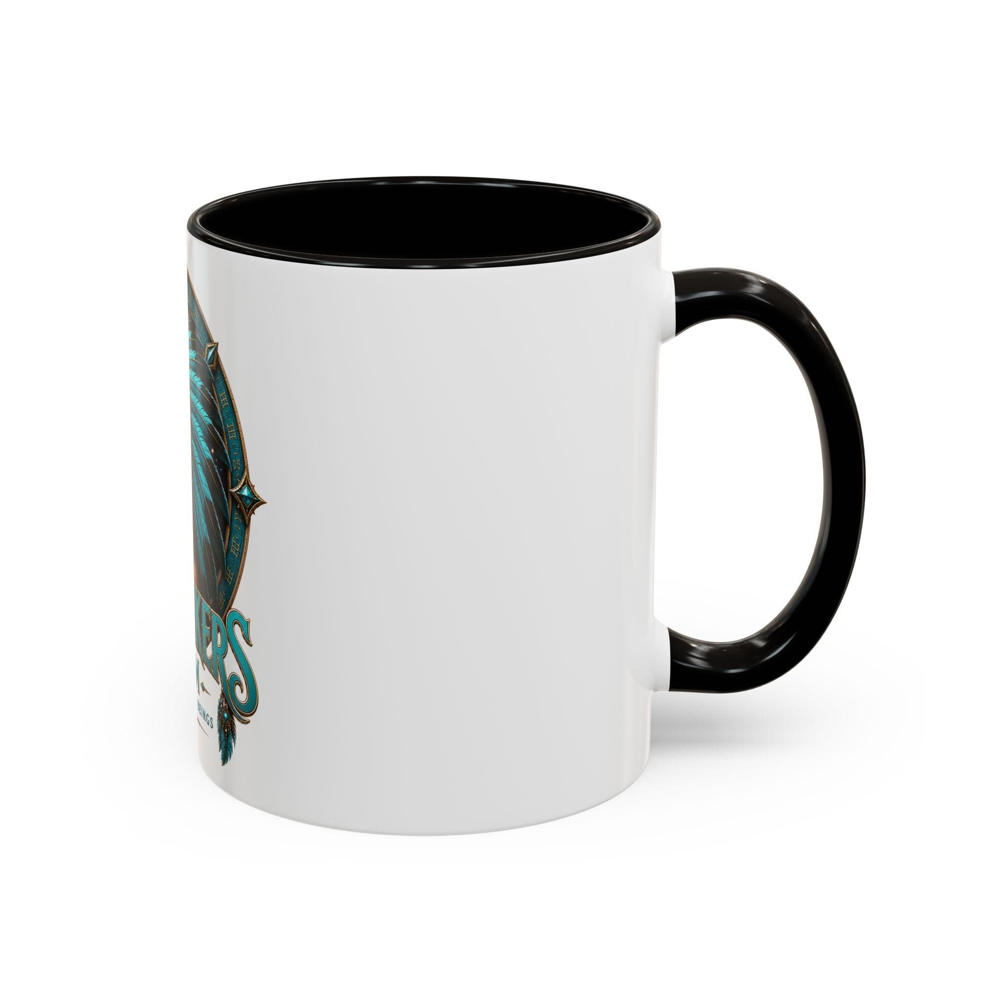 Freethinkers Hahom Indigenous American Melanated Woman Headdress Mug | 11oz 15oz Ceramic, view 2
