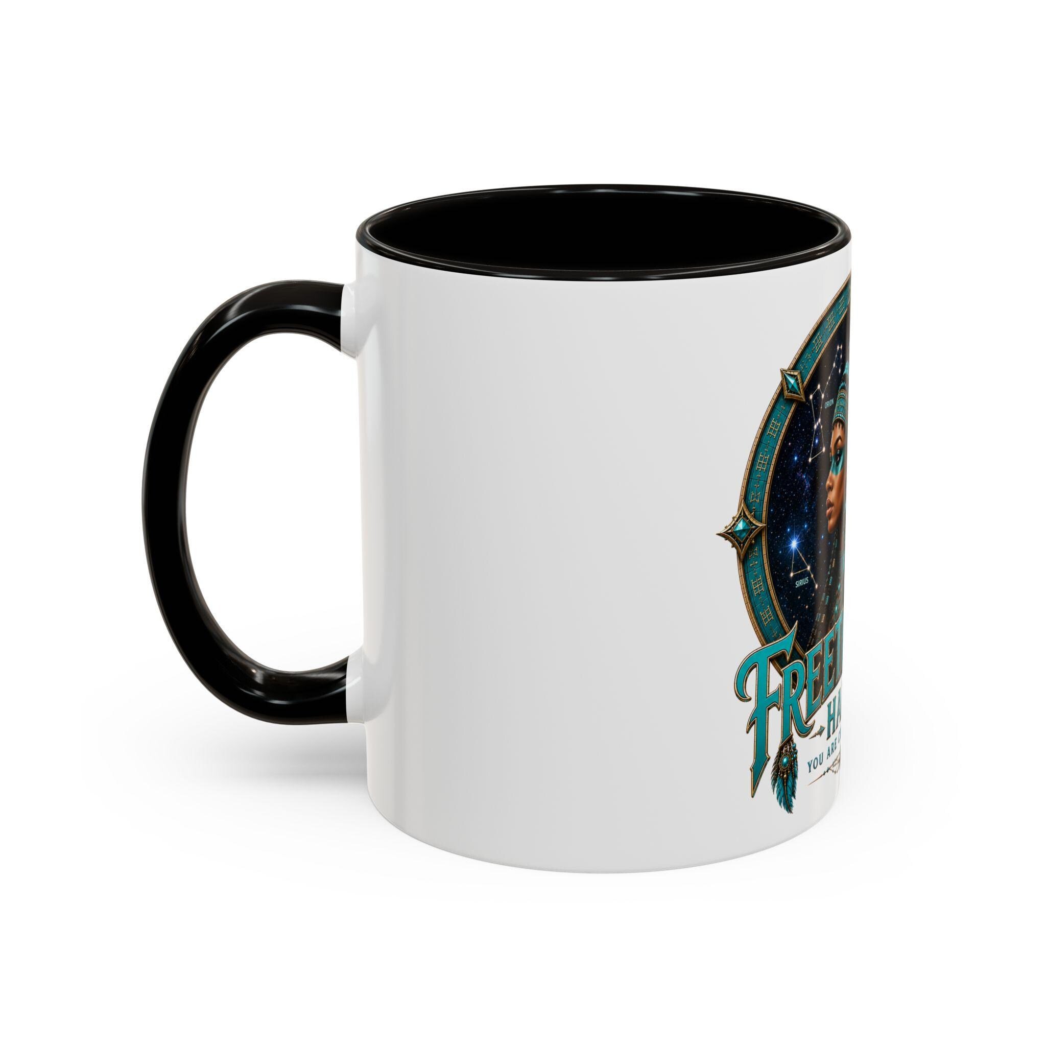Freethinkers Hahom Indigenous American Melanated Woman Headdress Mug | 11oz 15oz Ceramic, view 4