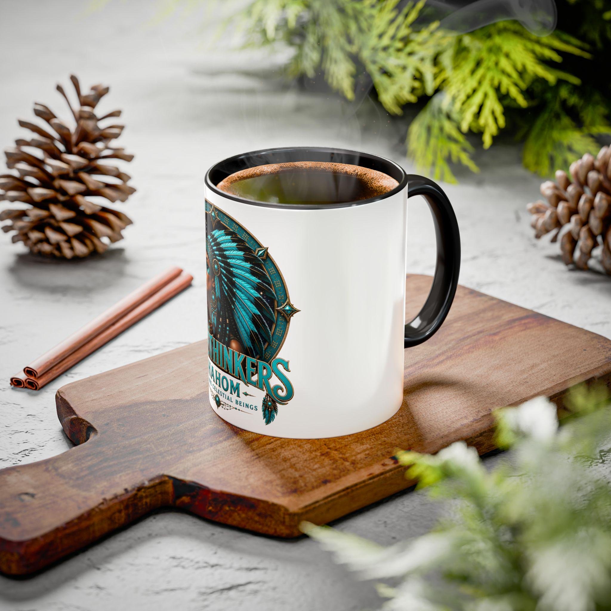 Freethinkers Hahom Indigenous American Melanated Woman Headdress Mug | 11oz 15oz Ceramic, view 5