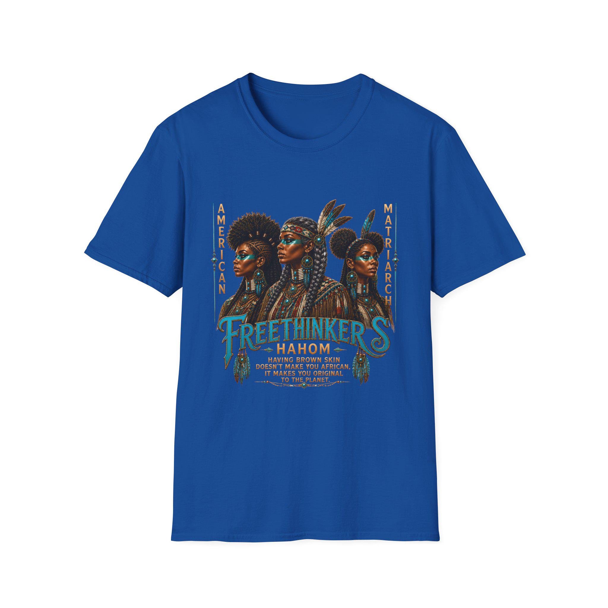 Freethinkers Hahom American Matriarchs Indigenous Artwork T-Shirt Black Women Portrait Tee, view 7