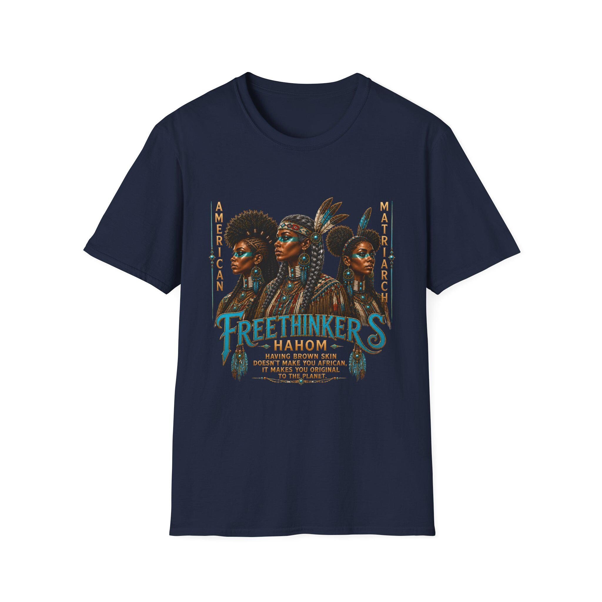 Freethinkers Hahom American Matriarchs Indigenous Artwork T-Shirt Black Women Portrait Tee, view 8