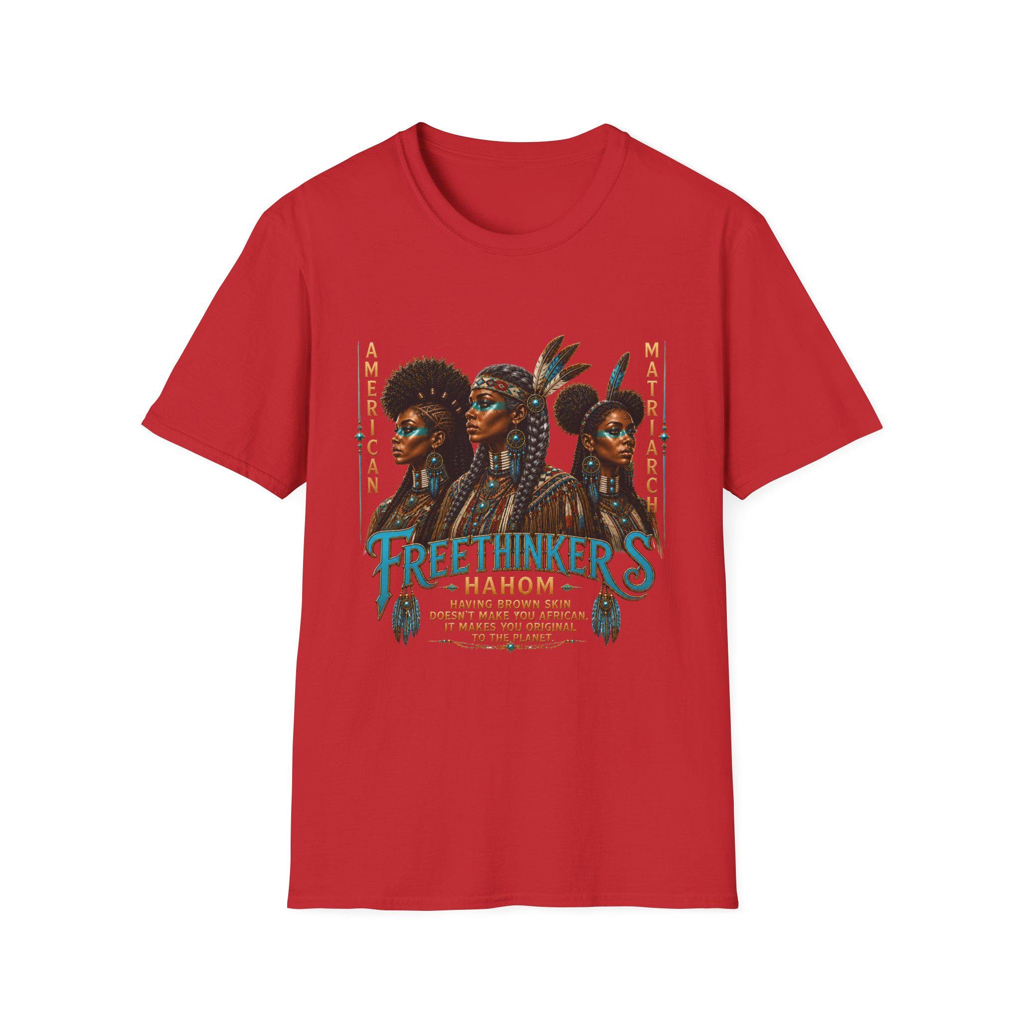Freethinkers Hahom American Matriarchs Indigenous Artwork T-Shirt Black Women Portrait Tee, view 9