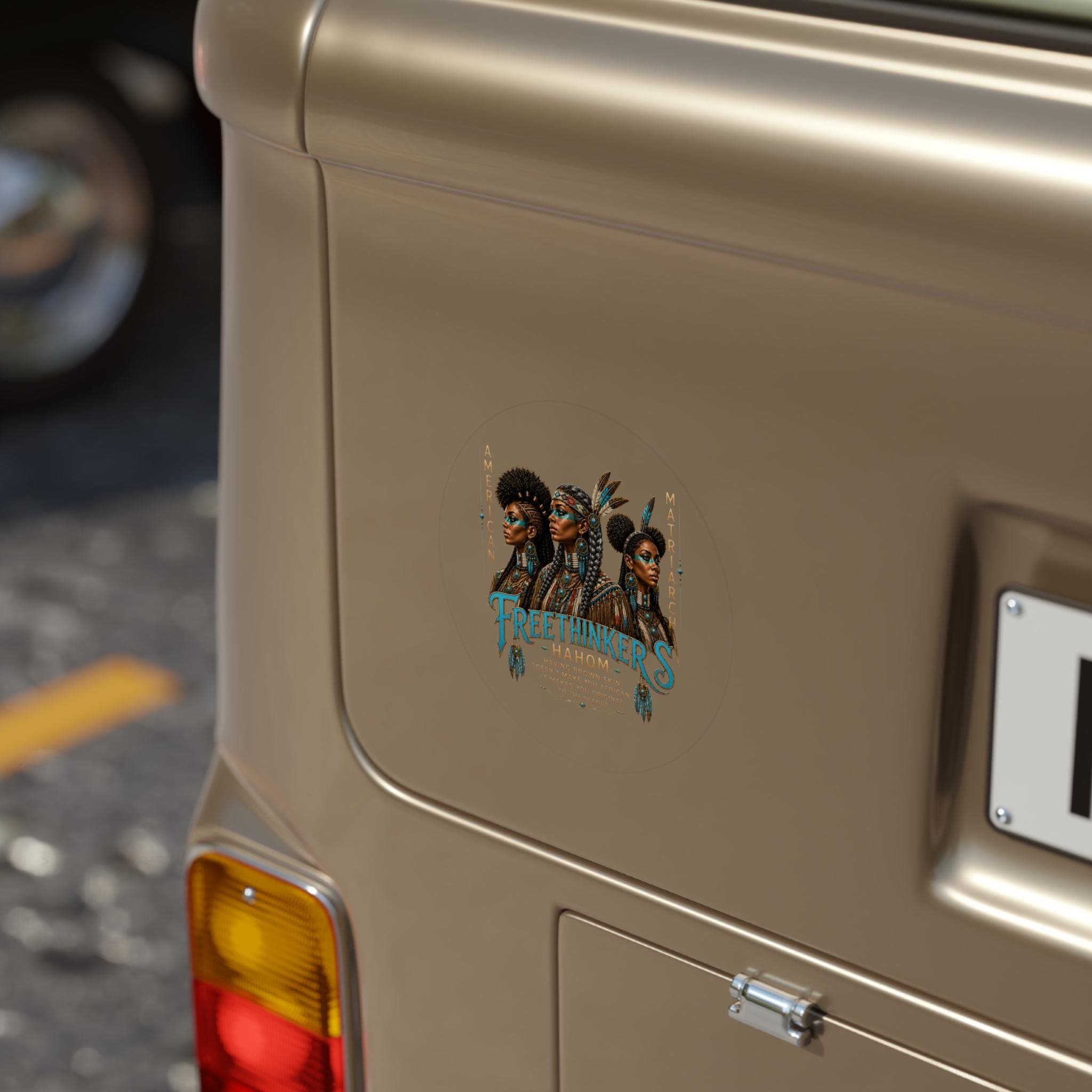 Freethinkers Hahom American Tribal Matriarchs Sticker Round Transparent Outdoor Sticker, view 5