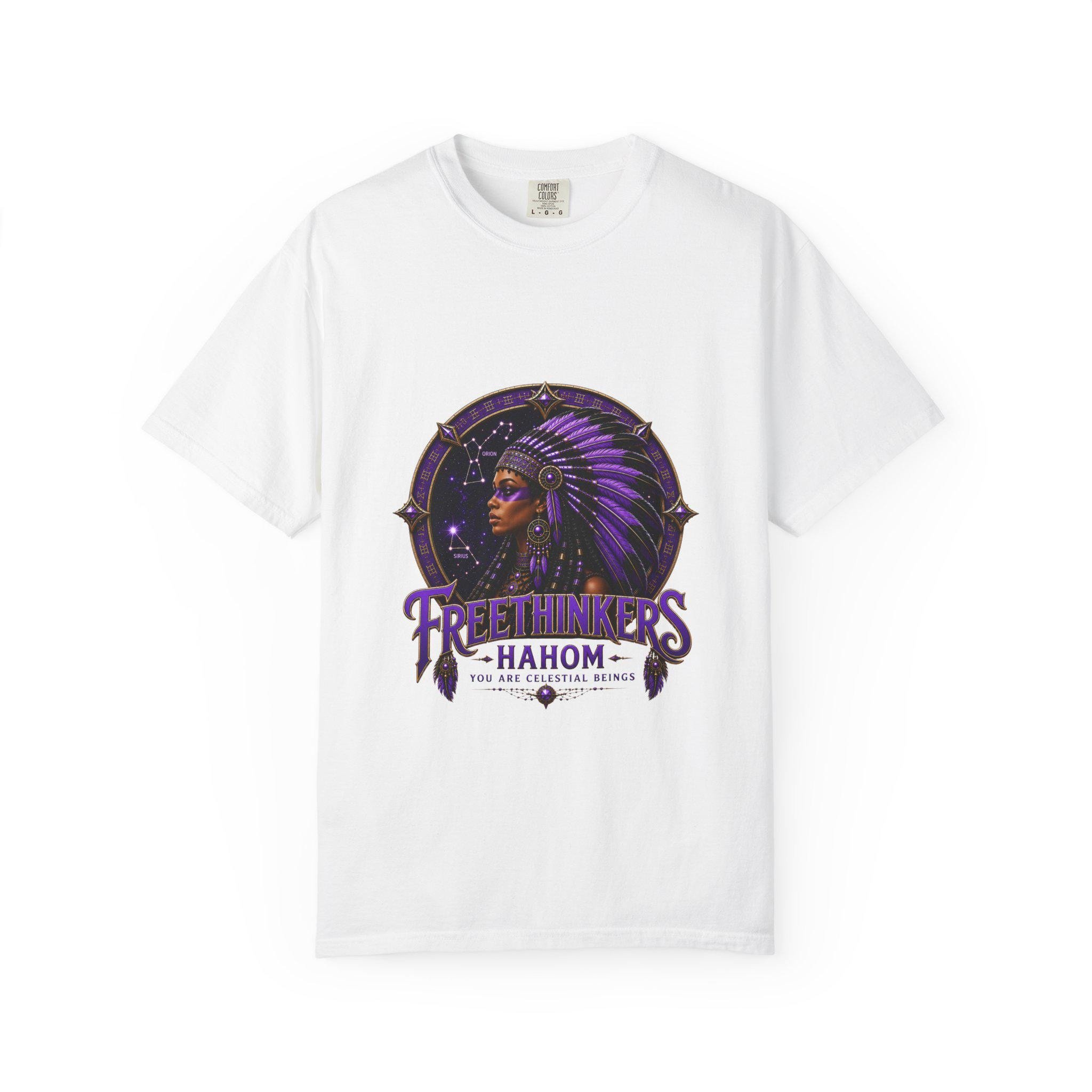 Freethinkers Hahom American Matriarch Headdress T-Shirt Purple Astral Stargate