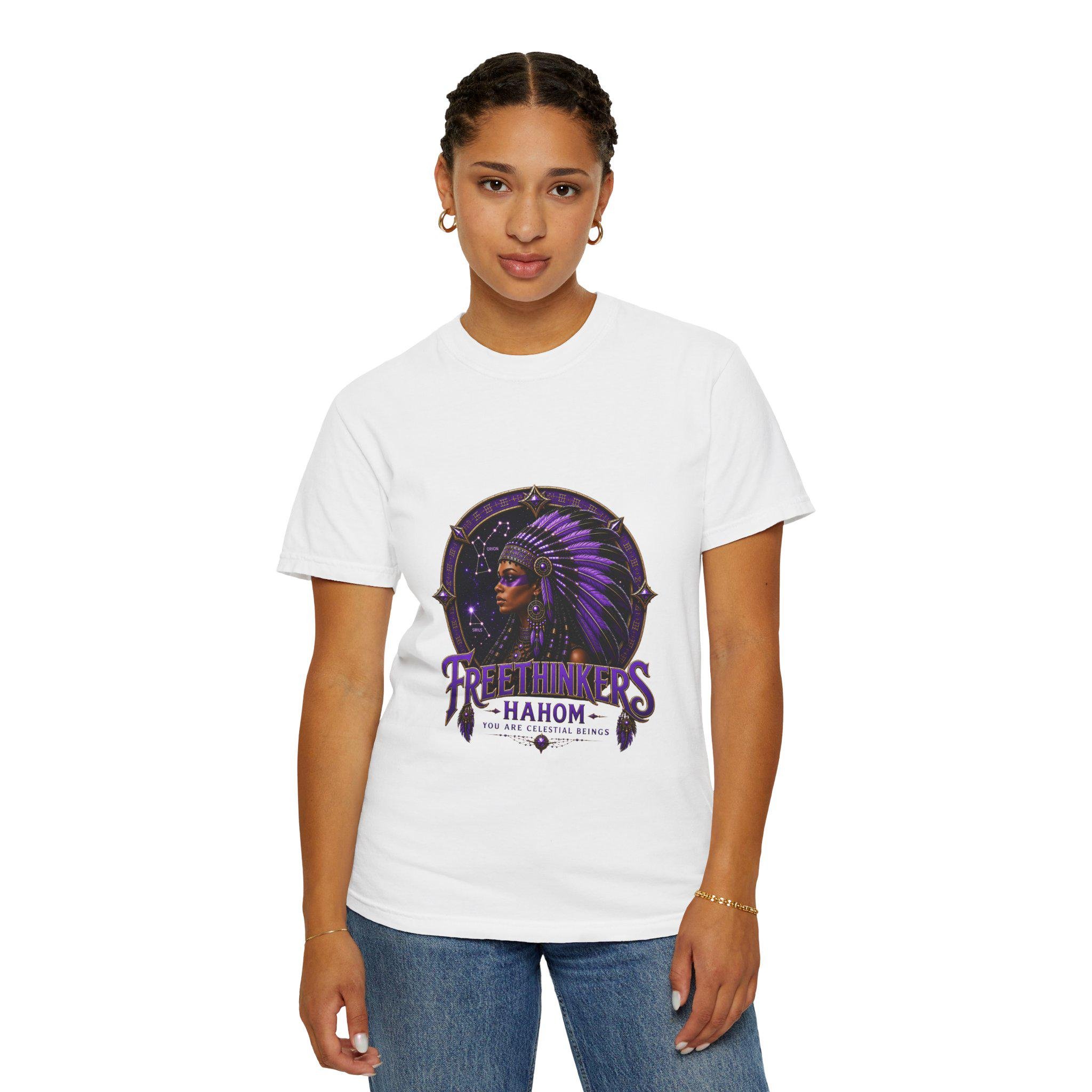 Freethinkers Hahom American Matriarch Headdress T-Shirt Purple Astral Stargate, view 10