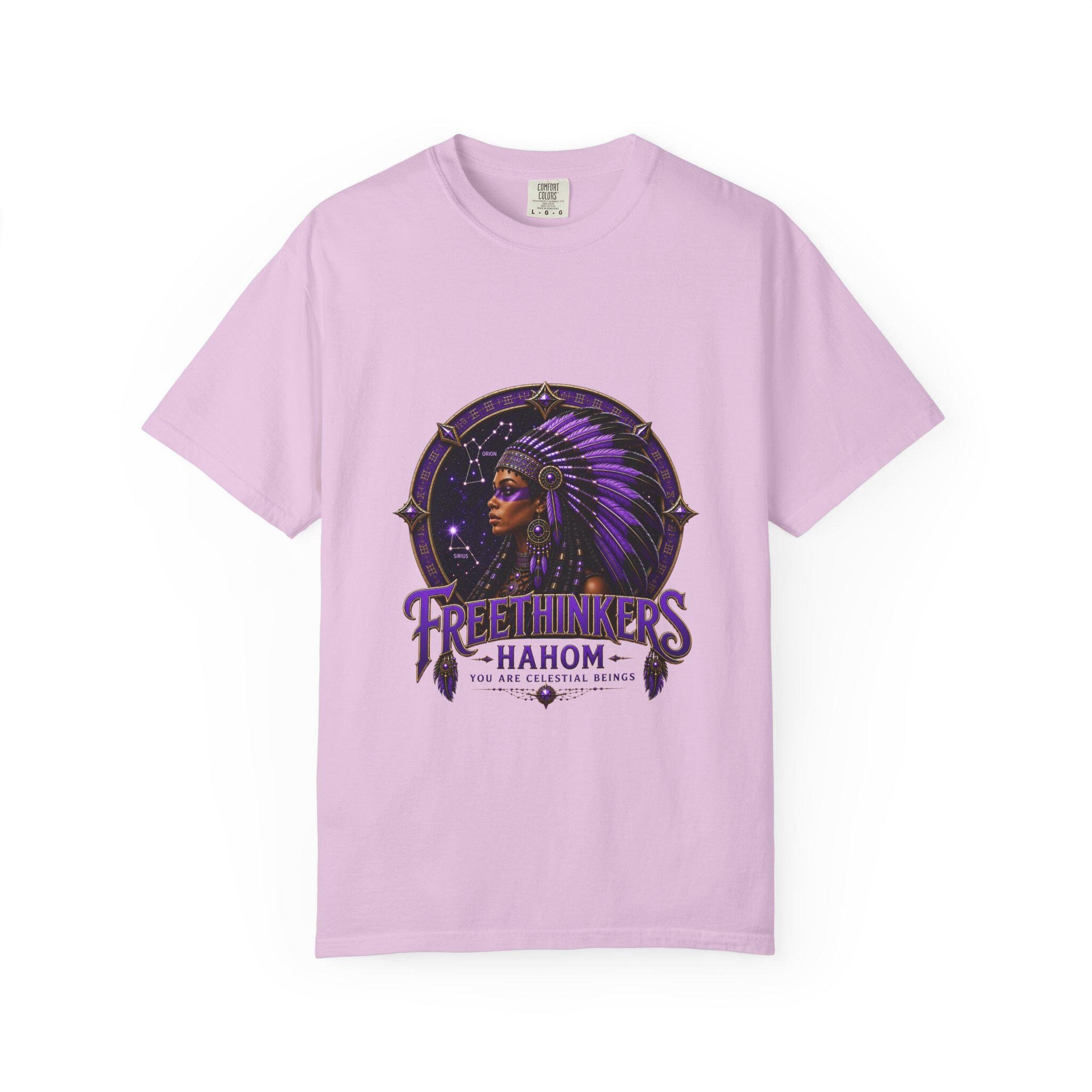 Freethinkers Hahom American Matriarch Headdress T-Shirt Purple Astral Stargate, view 4