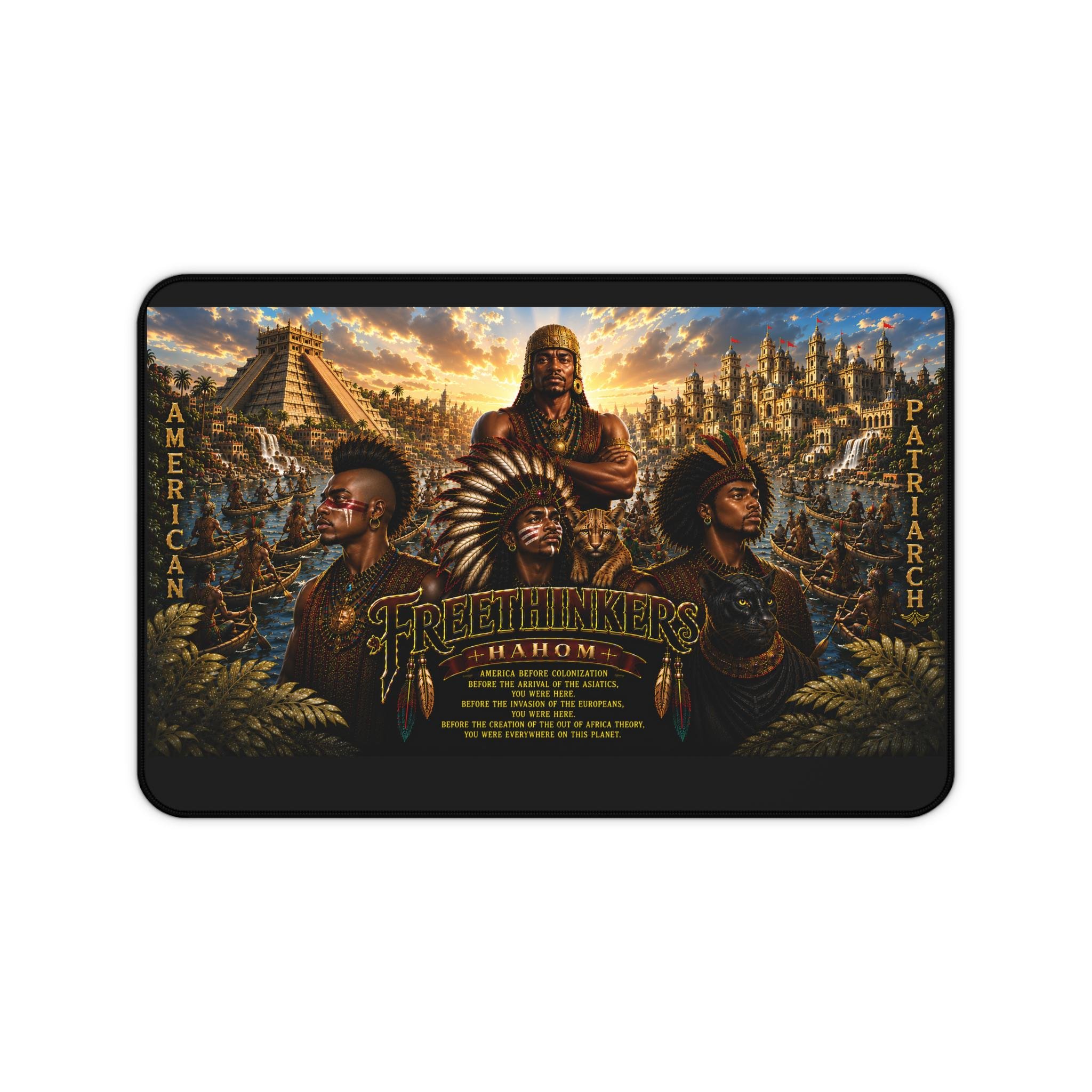 Freethinkers Hahom American Patriarchs Illustration Desk Mat | Tribal Leaders Artwork