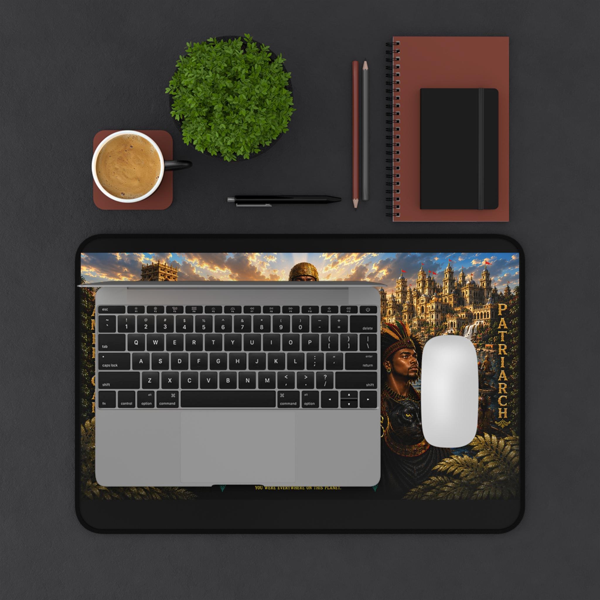 Freethinkers Hahom American Patriarchs Illustration Desk Mat | Tribal Leaders Artwork, view 3