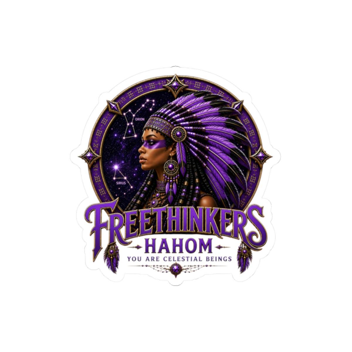 Freethinkers Hahom American Woman Matriarch Sticker Purple Astral Portrait Kiss-Cut Stargate, view 10