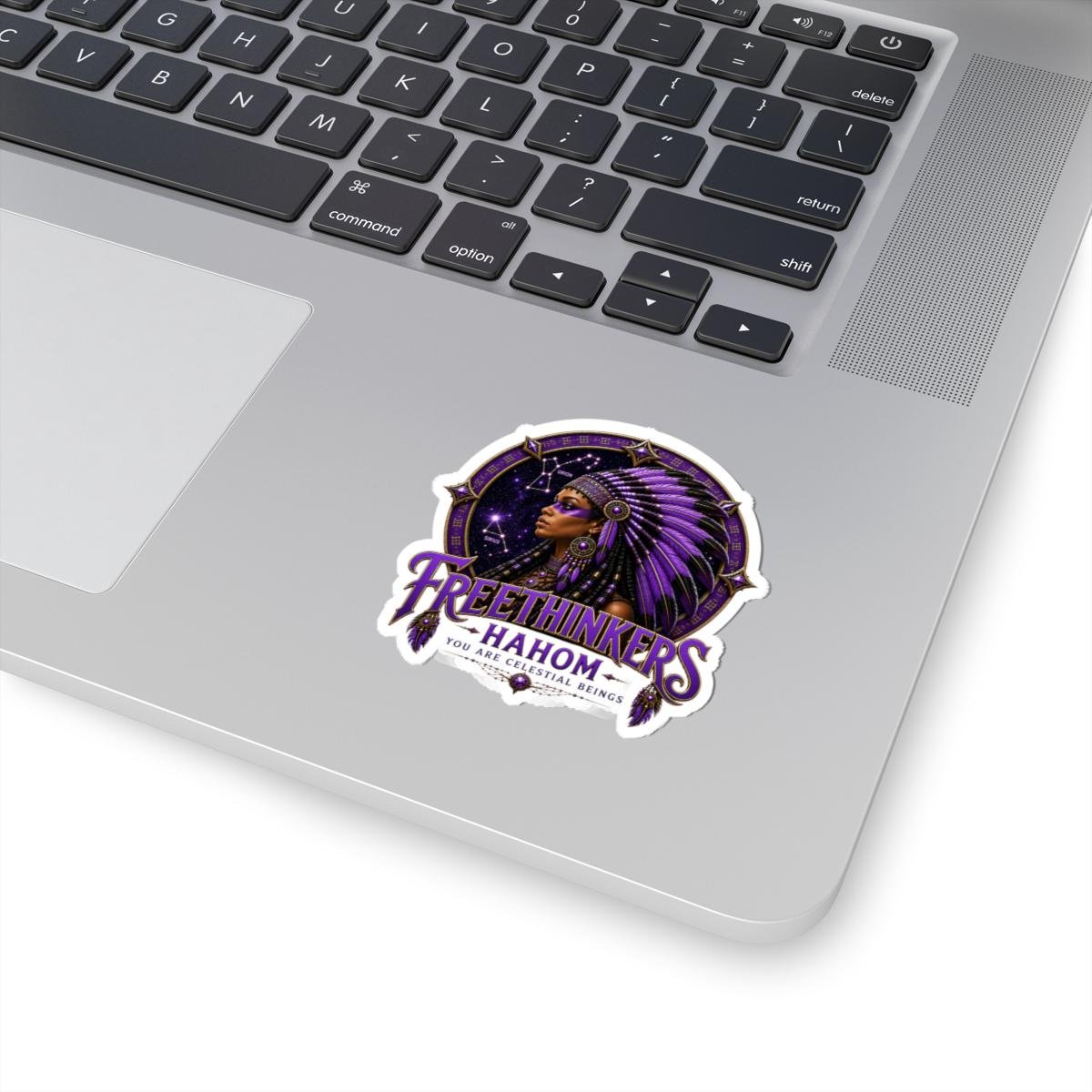 Freethinkers Hahom American Woman Matriarch Sticker Purple Astral Portrait Kiss-Cut Stargate, view 2