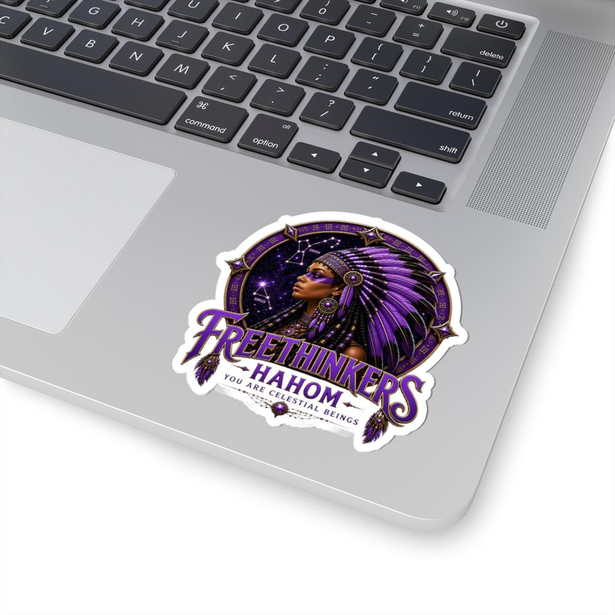 Freethinkers Hahom American Woman Matriarch Sticker Purple Astral Portrait Kiss-Cut Stargate, view 5