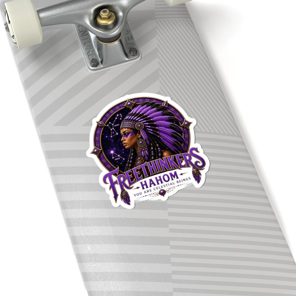 Freethinkers Hahom American Woman Matriarch Sticker Purple Astral Portrait Kiss-Cut Stargate, view 8