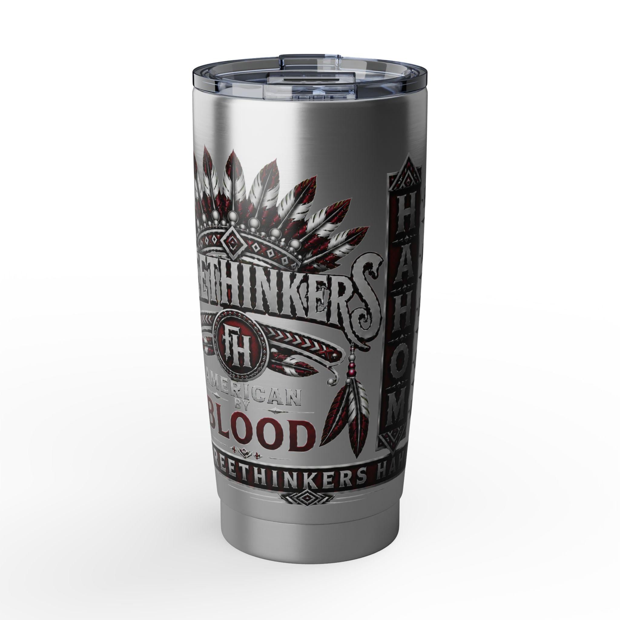 FreeThinkers Hahom Native Headdress 20oz Tumbler | Stainless Steel Travel Cup