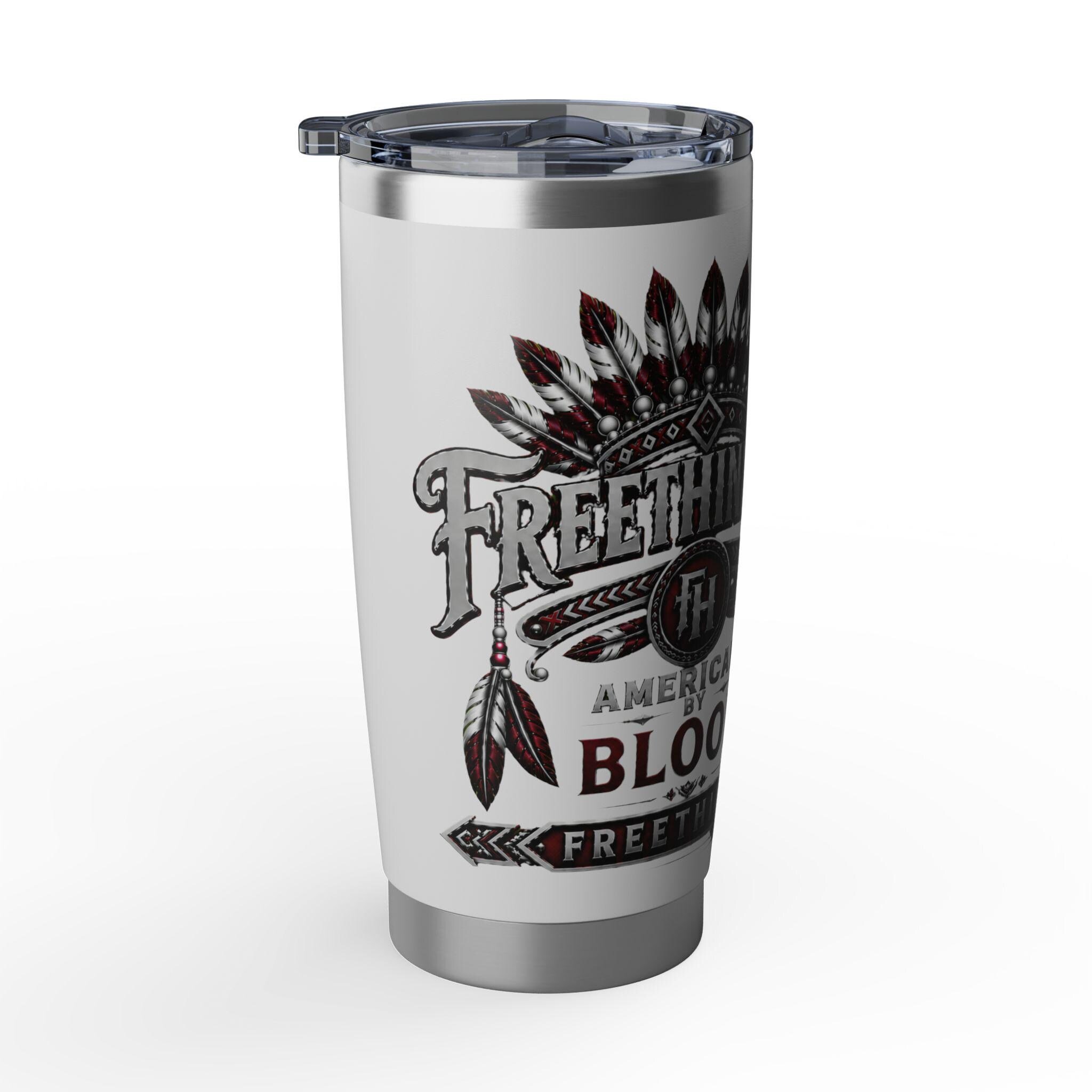 FreeThinkers Hahom Native Headdress 20oz Tumbler | Stainless Steel Travel Cup, view 10