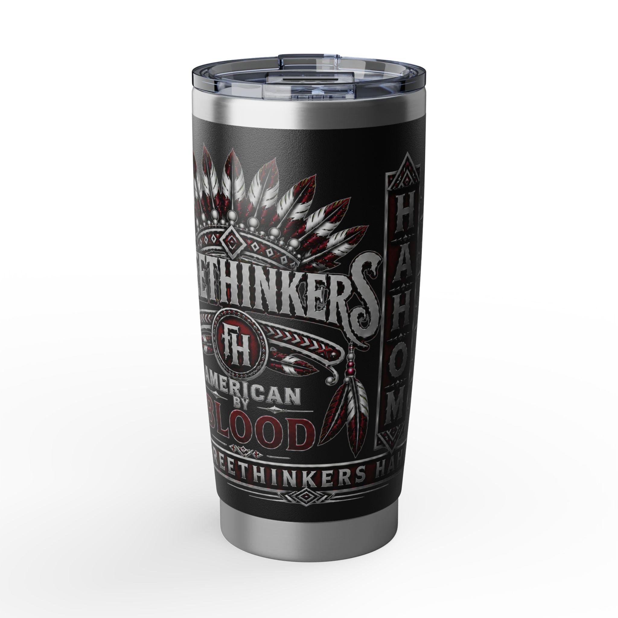 FreeThinkers Hahom Native Headdress 20oz Tumbler | Stainless Steel Travel Cup, view 13
