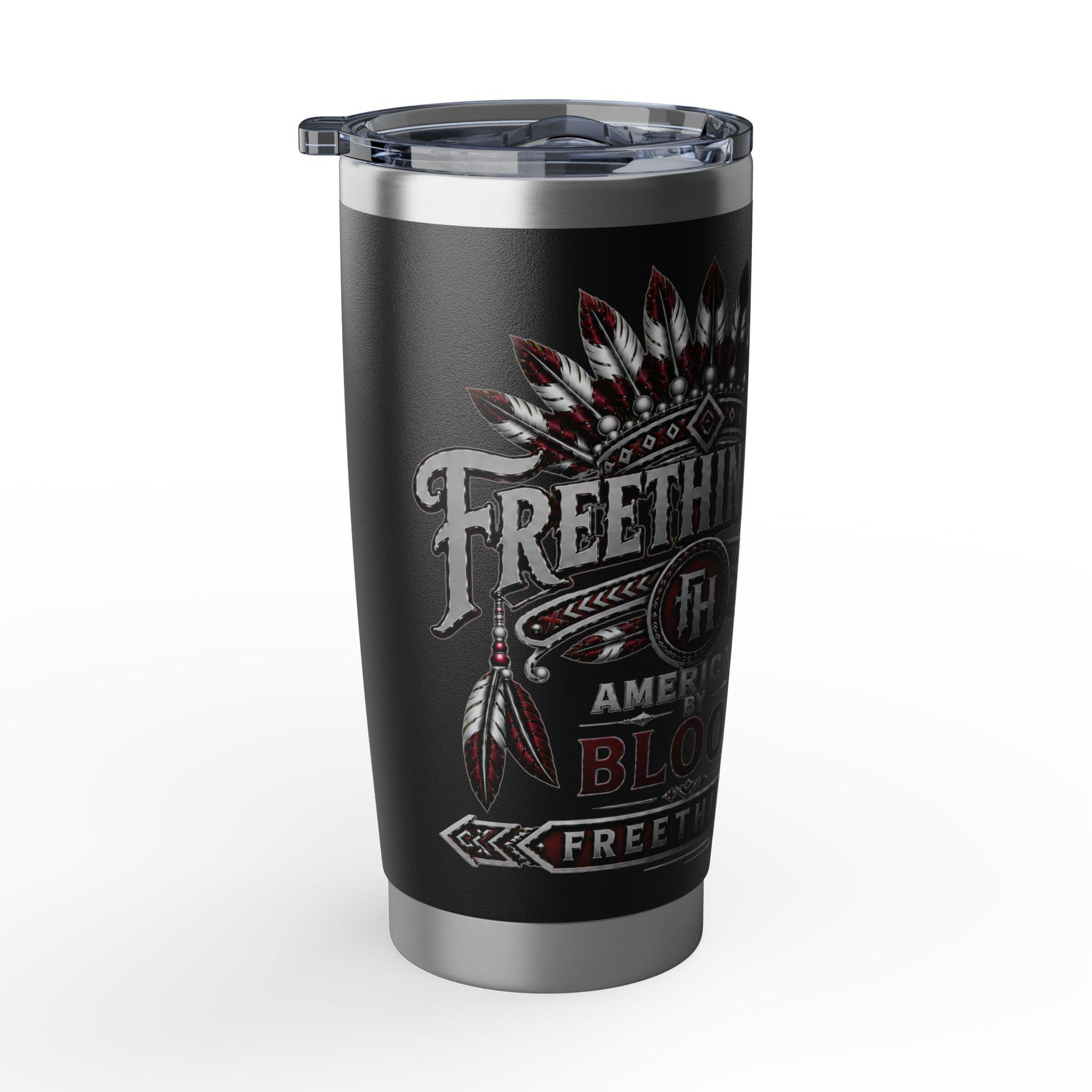 FreeThinkers Hahom Native Headdress 20oz Tumbler | Stainless Steel Travel Cup, view 16