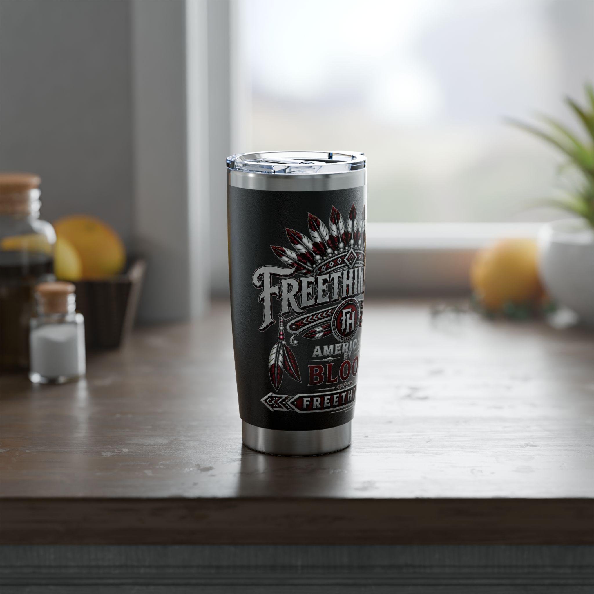 FreeThinkers Hahom Native Headdress 20oz Tumbler | Stainless Steel Travel Cup, view 17