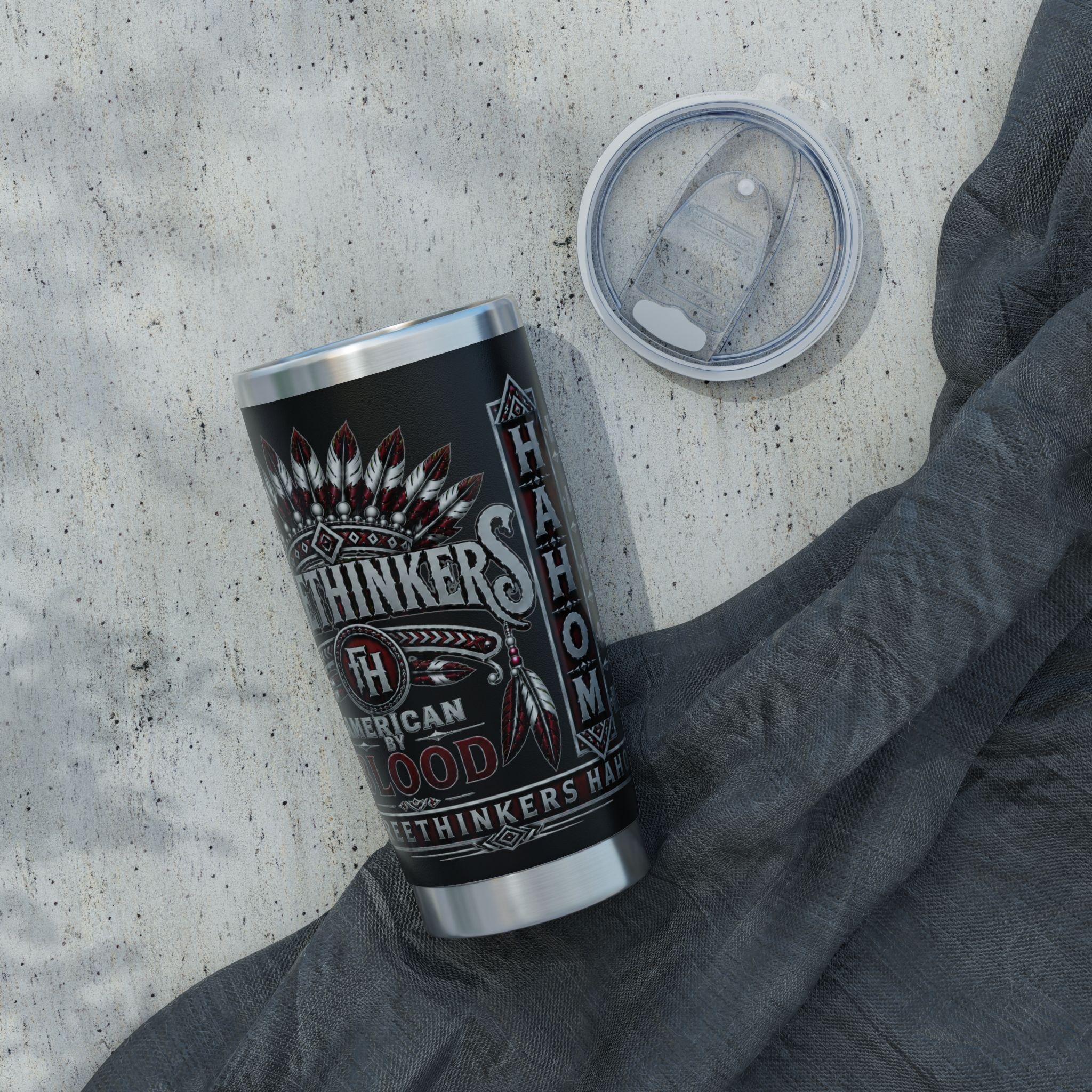 FreeThinkers Hahom Native Headdress 20oz Tumbler | Stainless Steel Travel Cup, view 18