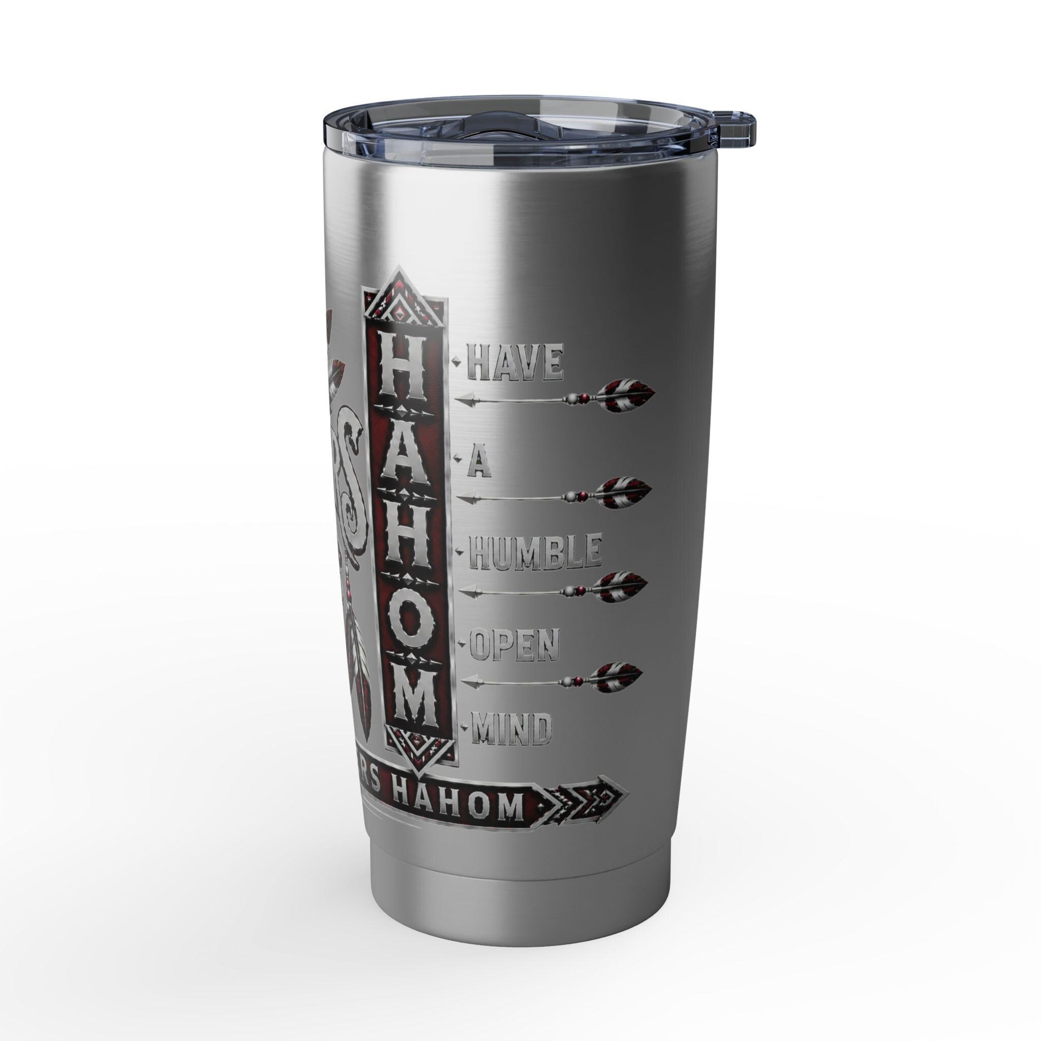 FreeThinkers Hahom Native Headdress 20oz Tumbler | Stainless Steel Travel Cup, view 3