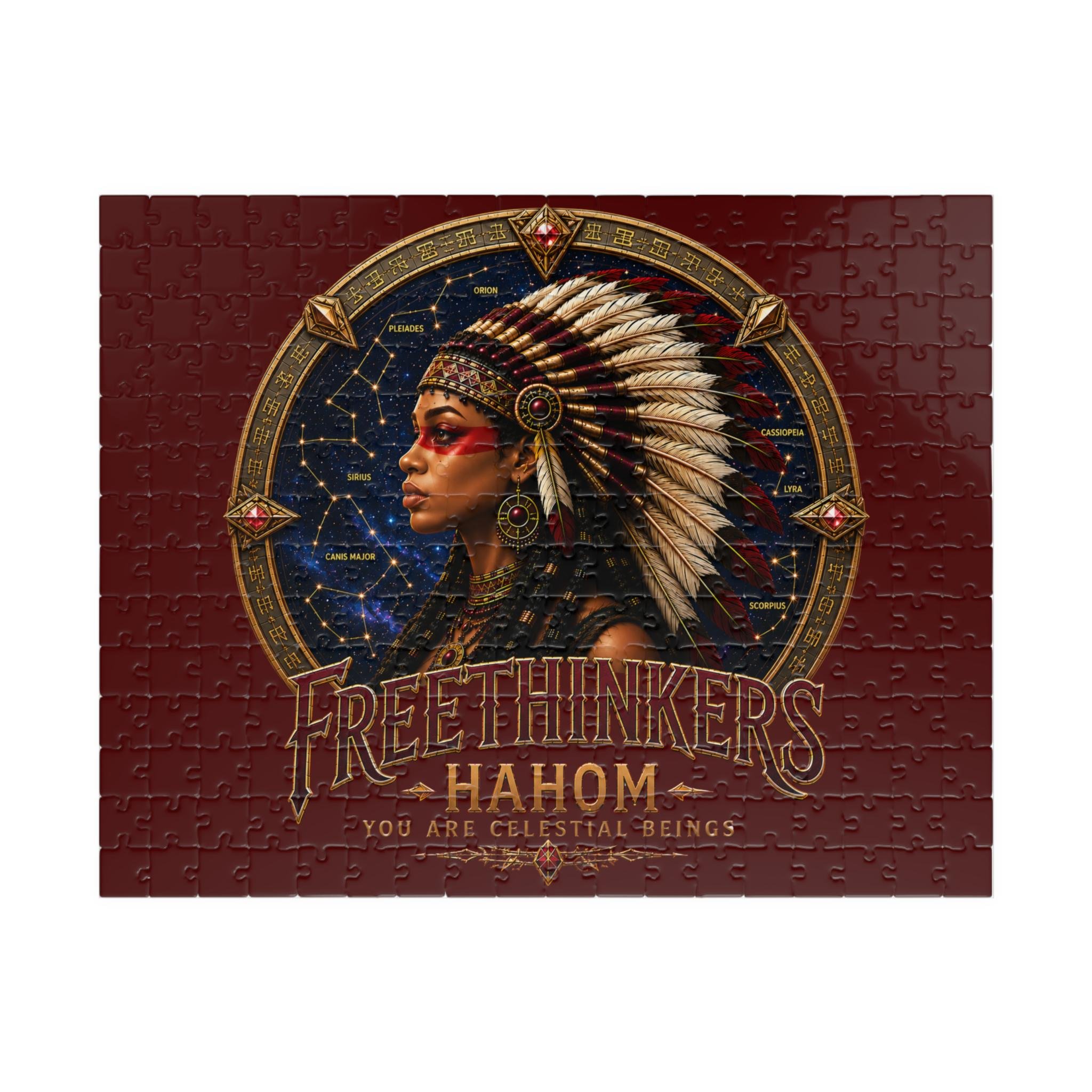 Freethinkers Hahom American Indian Chieftess Portrait Puzzle 520 Piece Jigsaw