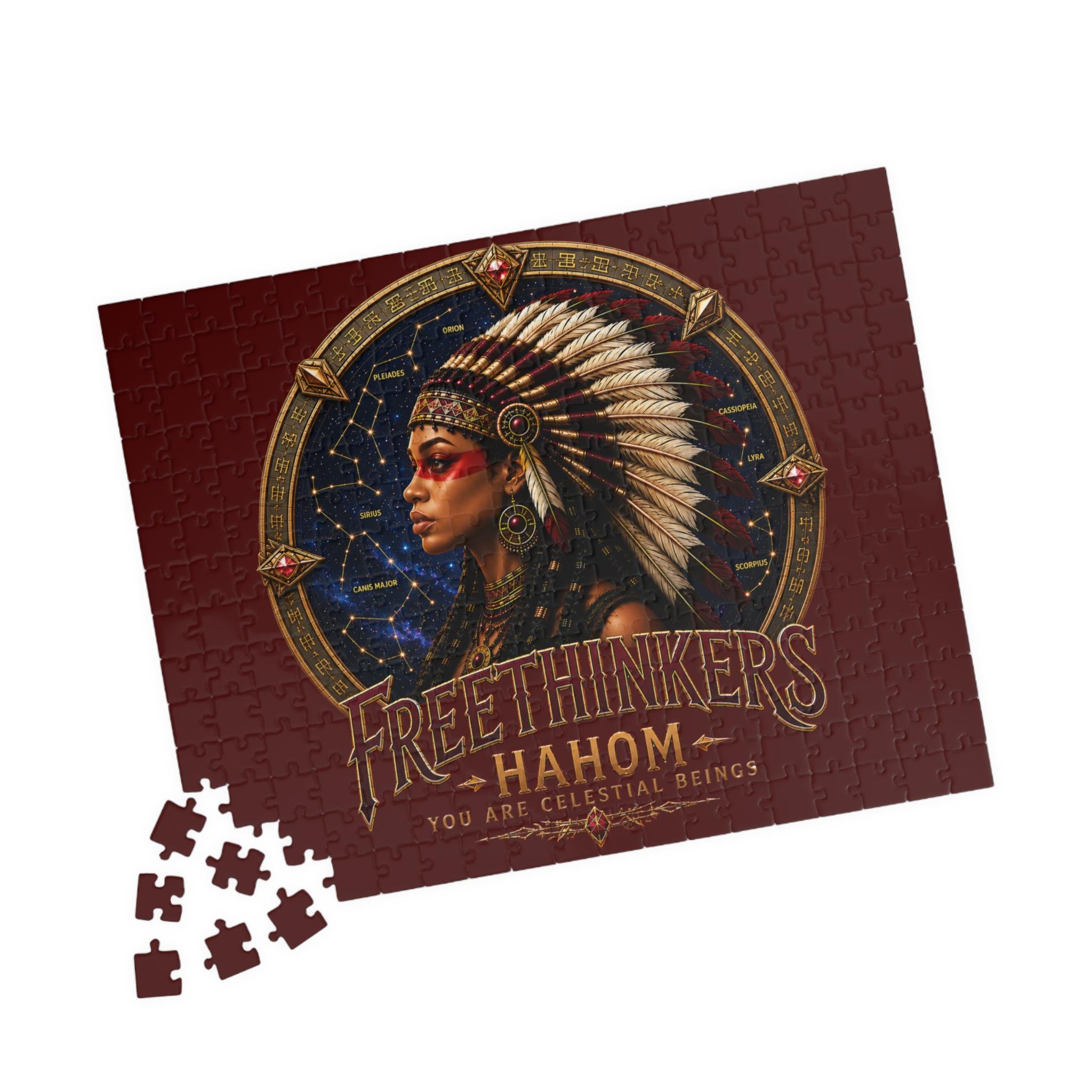 Freethinkers Hahom American Indian Chieftess Portrait Puzzle 520 Piece Jigsaw, view 3