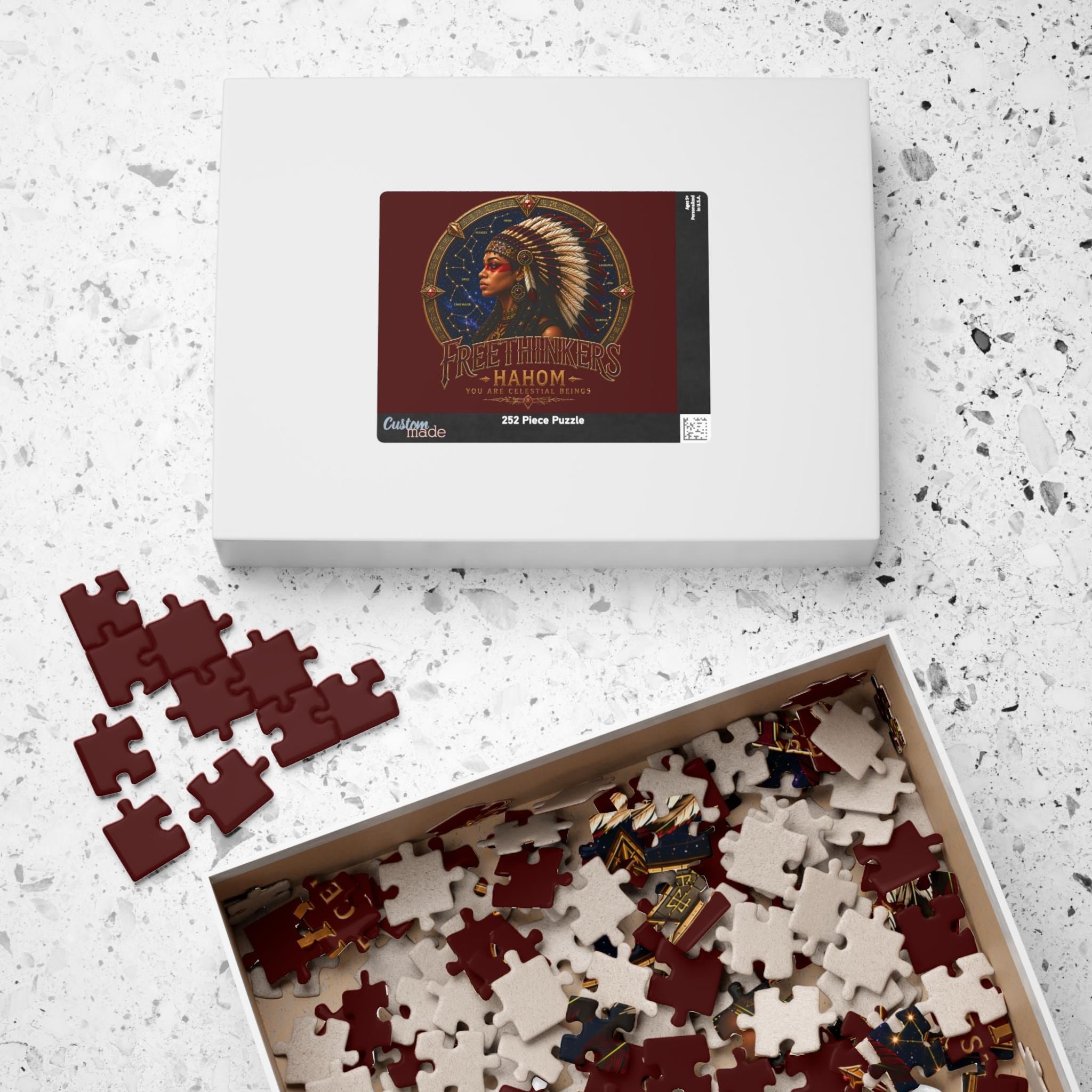 Freethinkers Hahom American Indian Chieftess Portrait Puzzle 520 Piece Jigsaw, view 4