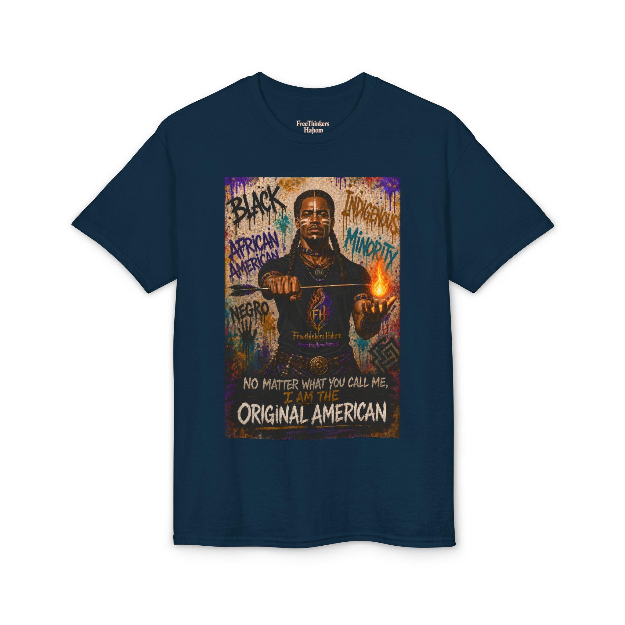 Original American graphic T-Shirt | Black History silhouette, graffiti-style text
