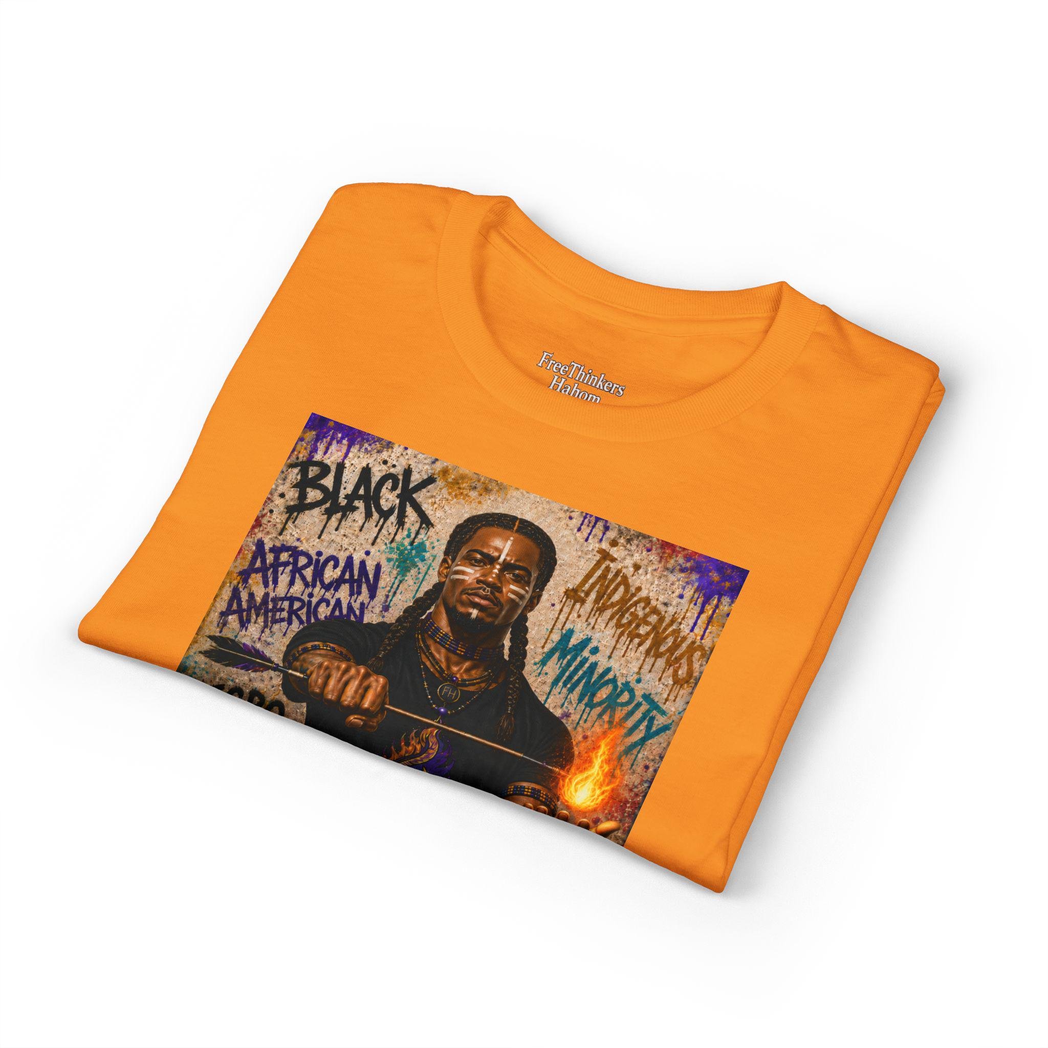 Original American graphic T-Shirt | Black History silhouette, graffiti-style text, view 13
