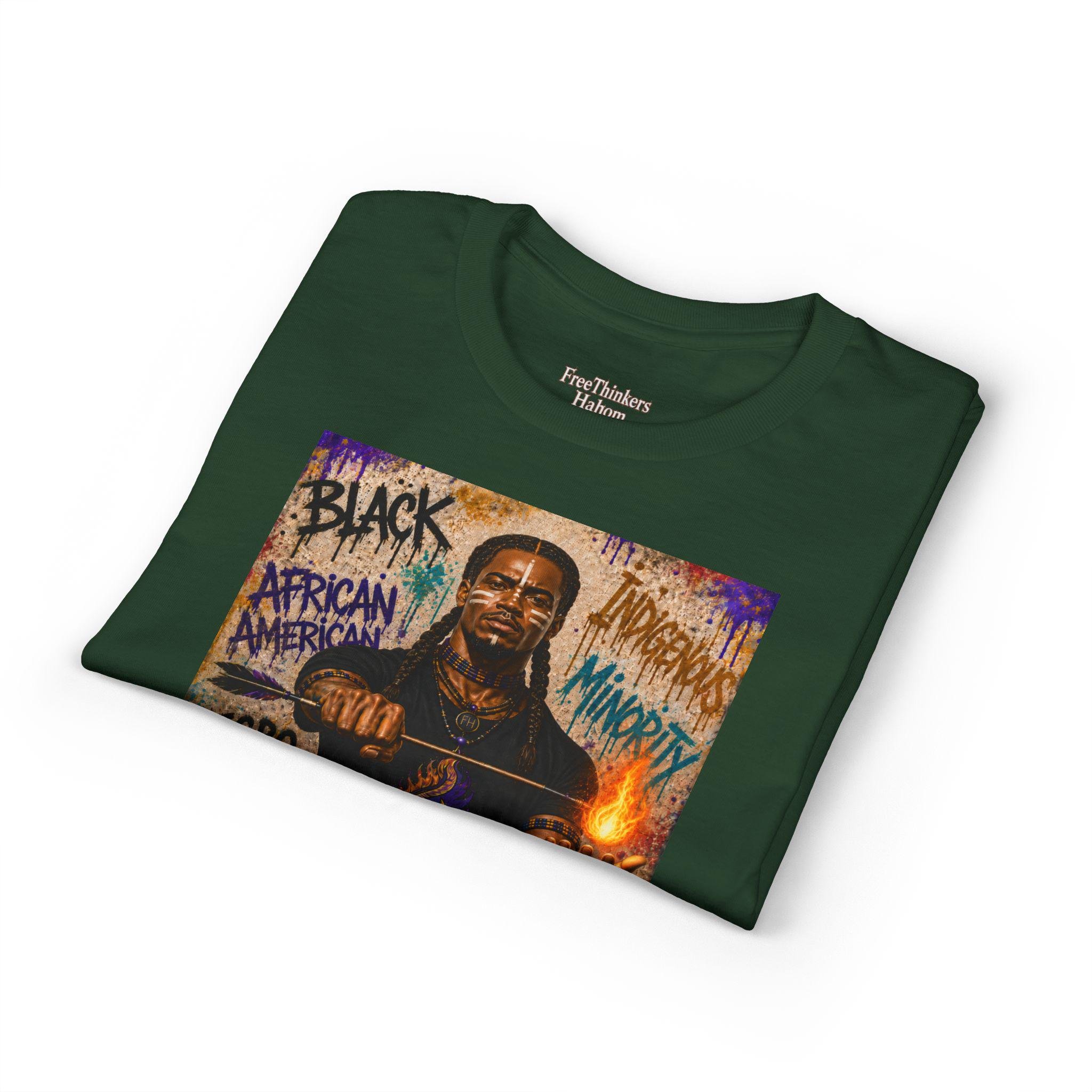 Original American graphic T-Shirt | Black History silhouette, graffiti-style text, view 19