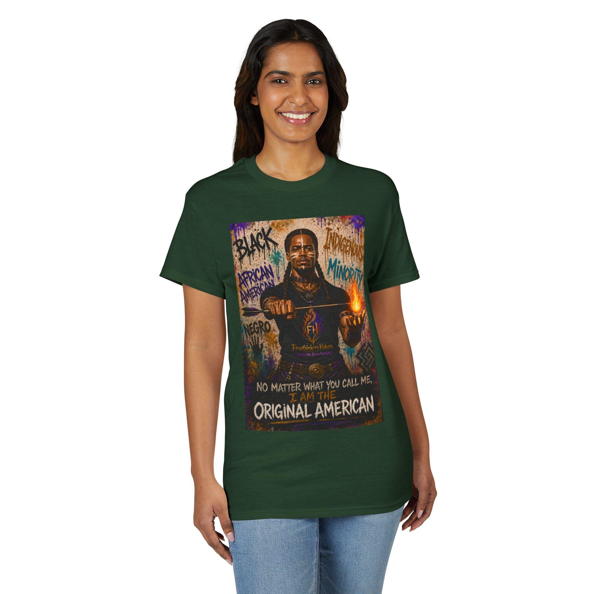 Original American graphic T-Shirt | Black History silhouette, graffiti-style text, view 20