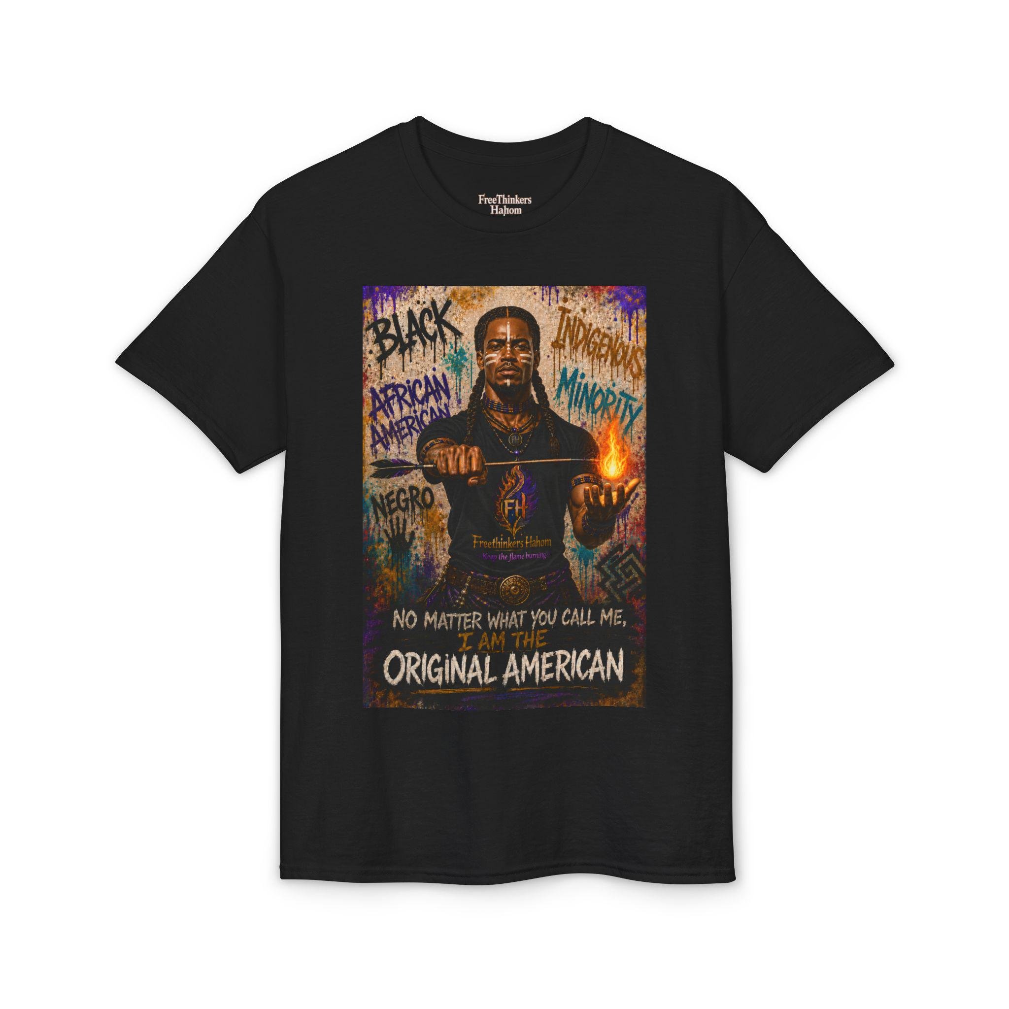 Original American graphic T-Shirt | Black History silhouette, graffiti-style text, view 5