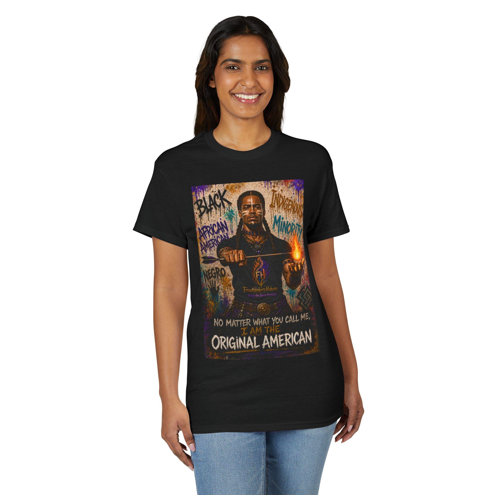 Original American graphic T-Shirt | Black History silhouette, graffiti-style text, view 8