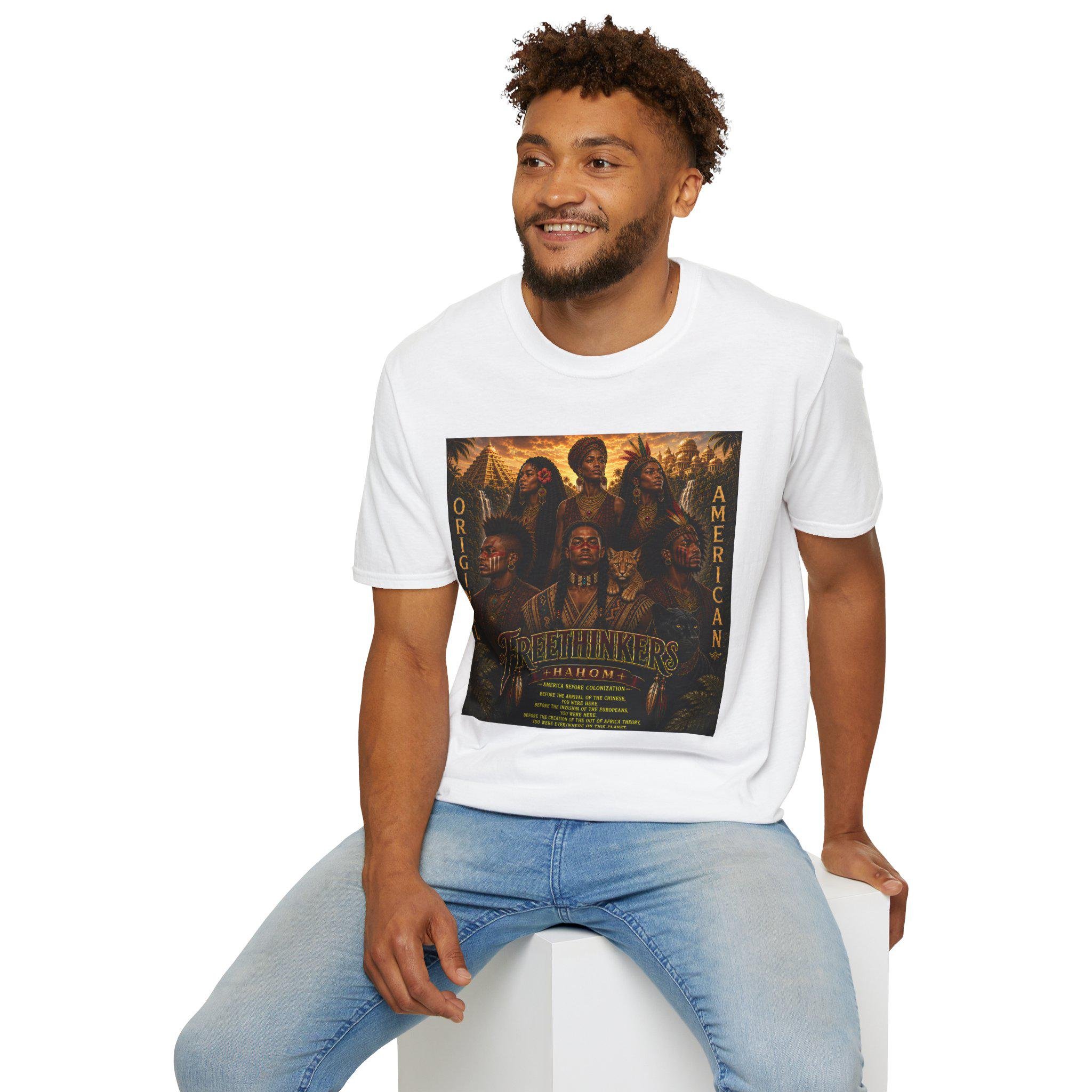 Original American Autochthonous Heritage portrait T-Shirt | Indigenous leaders artwork, view 12