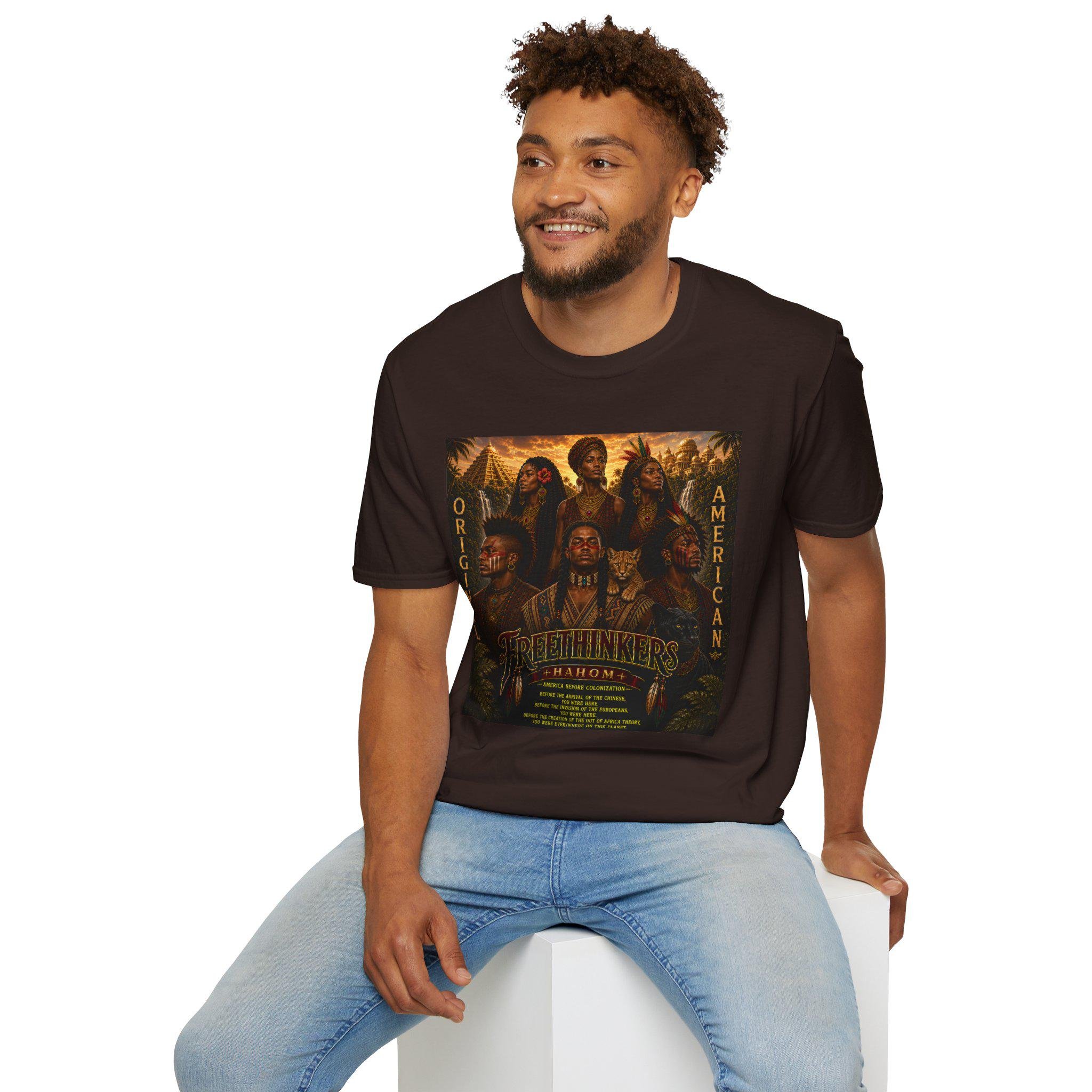 Original American Autochthonous Heritage portrait T-Shirt | Indigenous leaders artwork, view 13