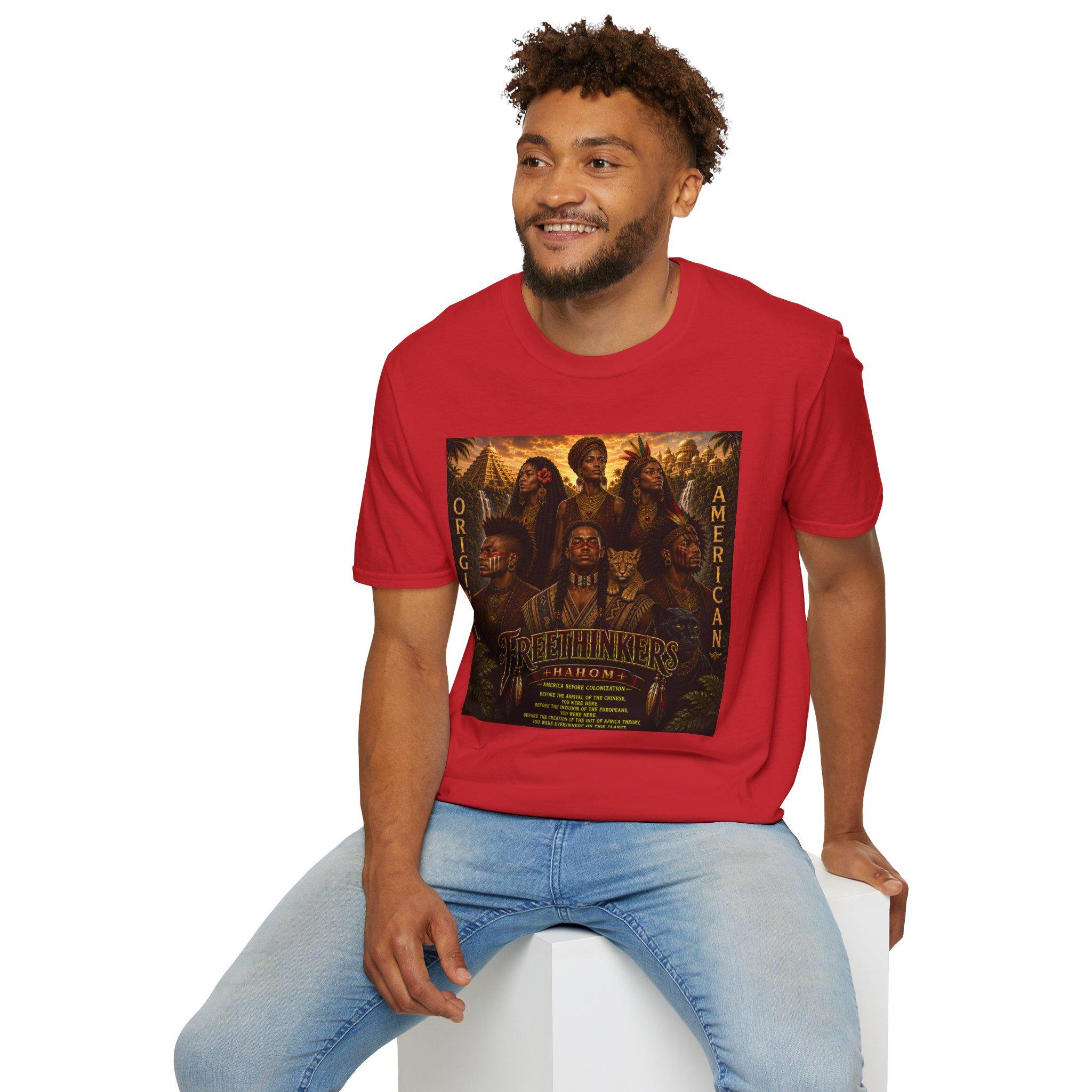 Original American Autochthonous Heritage portrait T-Shirt | Indigenous leaders artwork, view 14