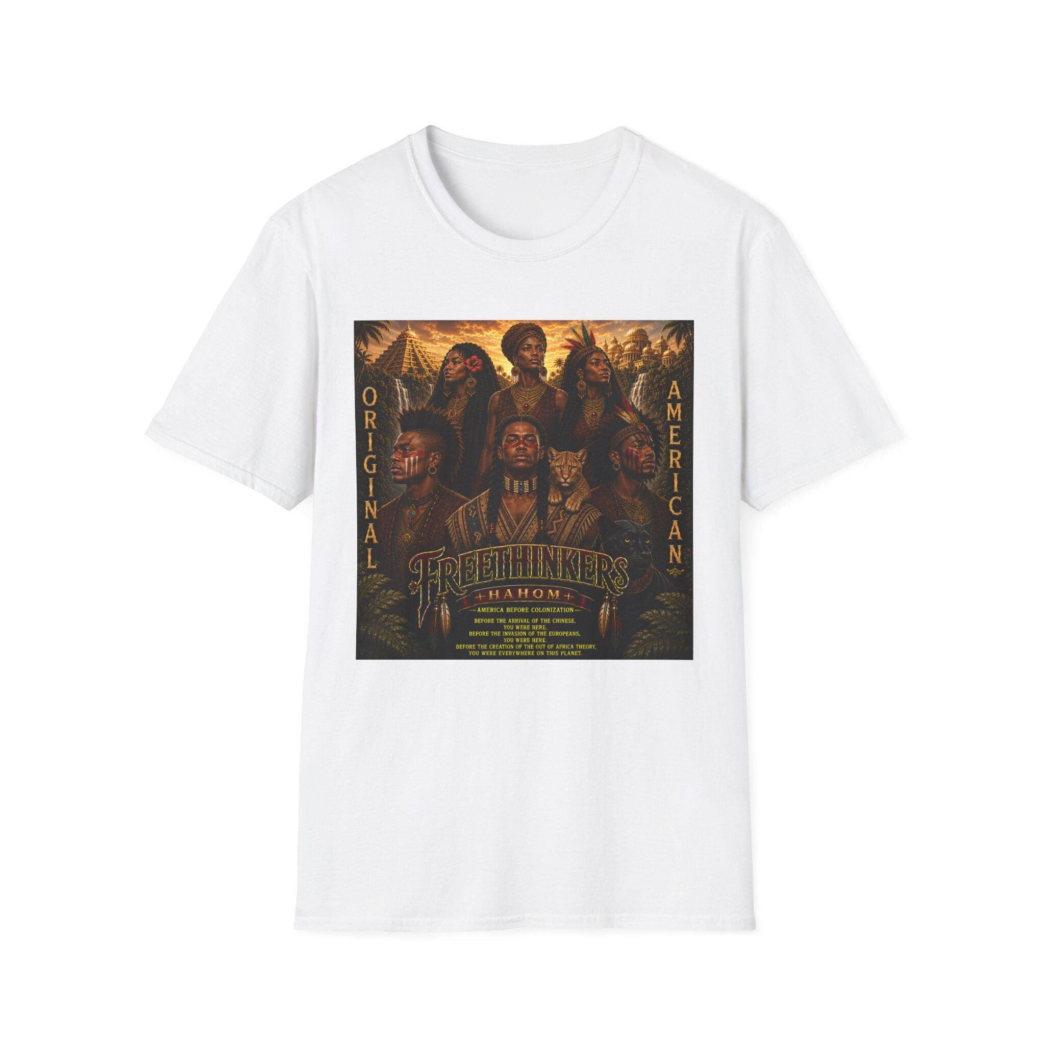 Original American Autochthonous Heritage portrait T-Shirt | Indigenous leaders artwork, view 2