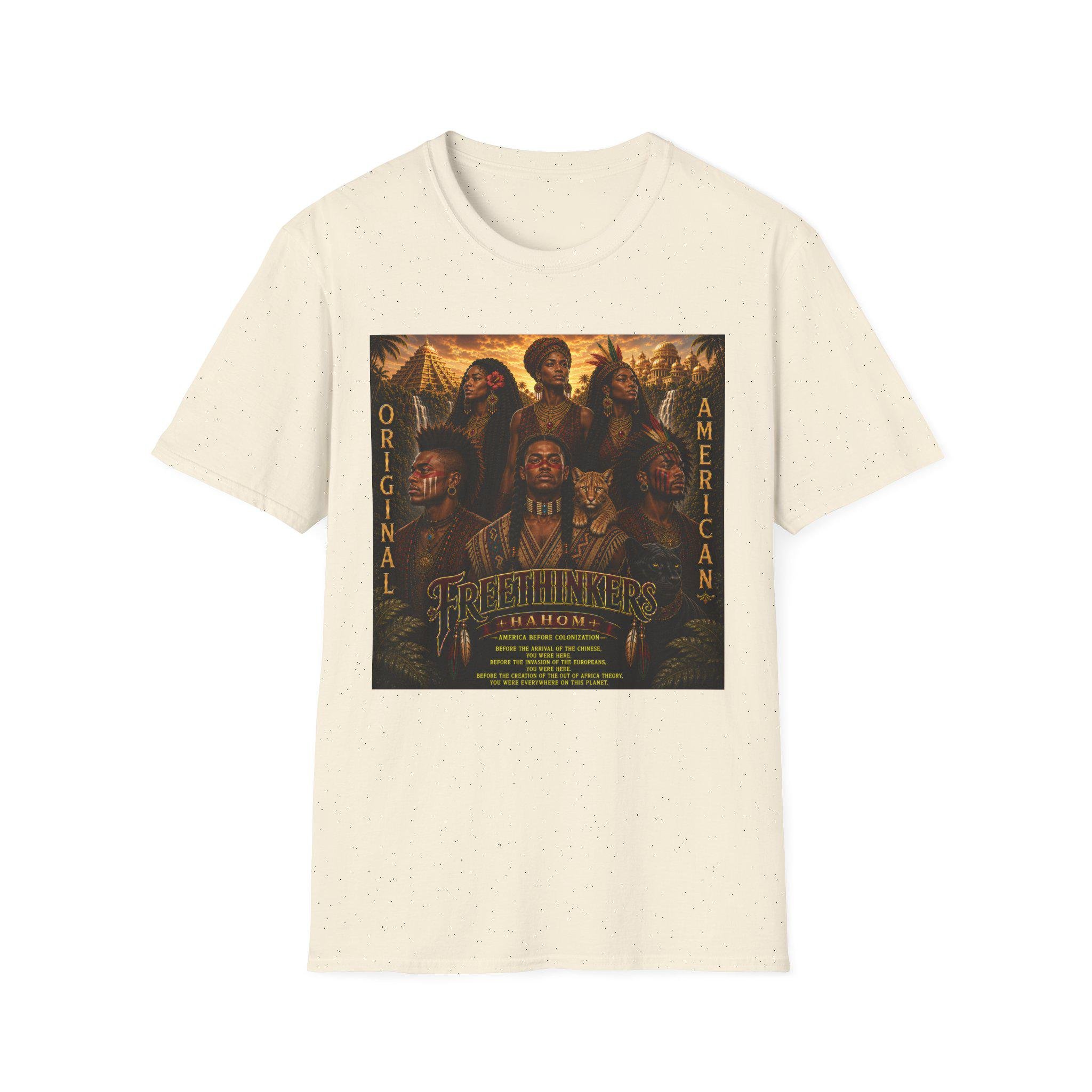 Original American Autochthonous Heritage portrait T-Shirt | Indigenous leaders artwork, view 5