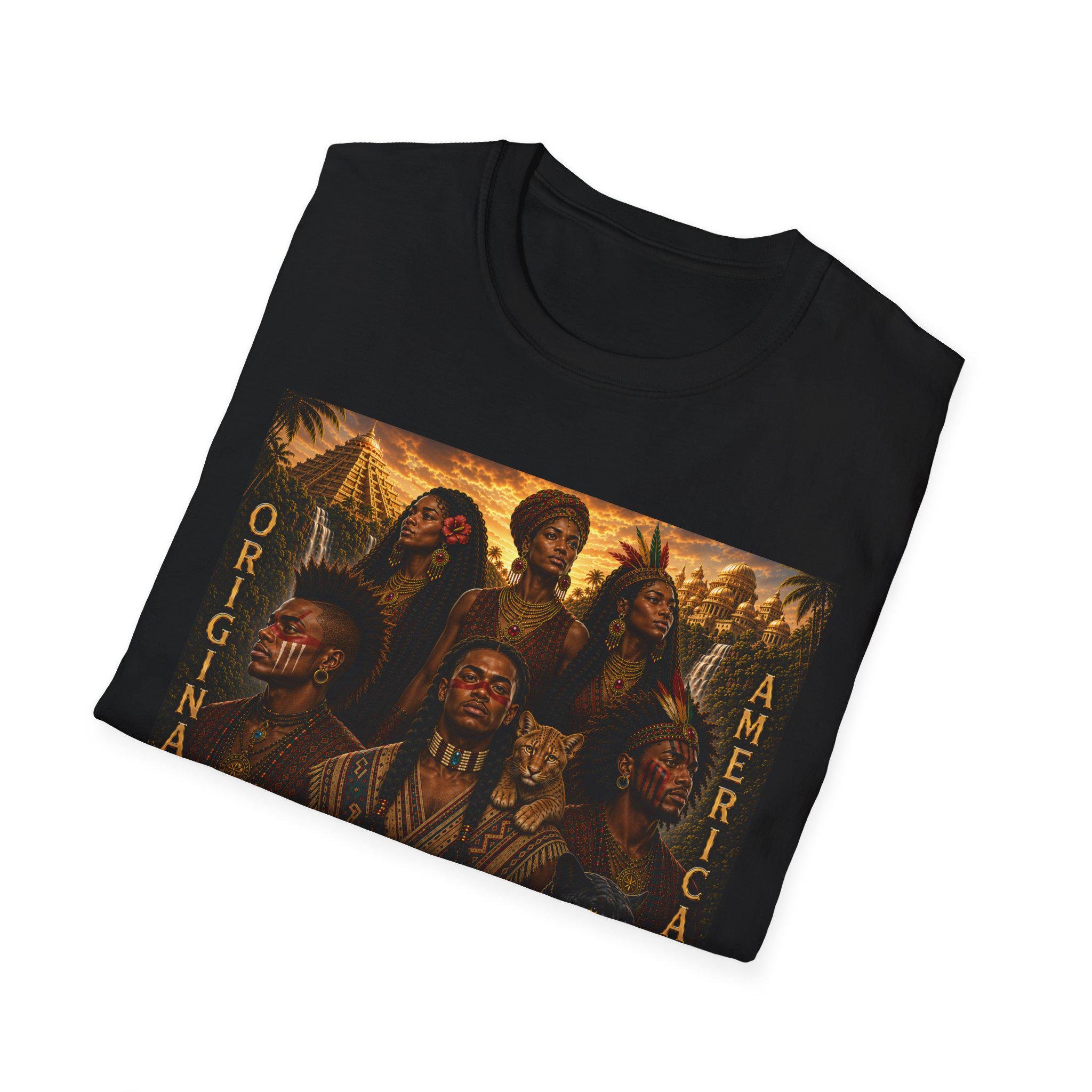 Original American Autochthonous Heritage portrait T-Shirt | Indigenous leaders artwork, view 7