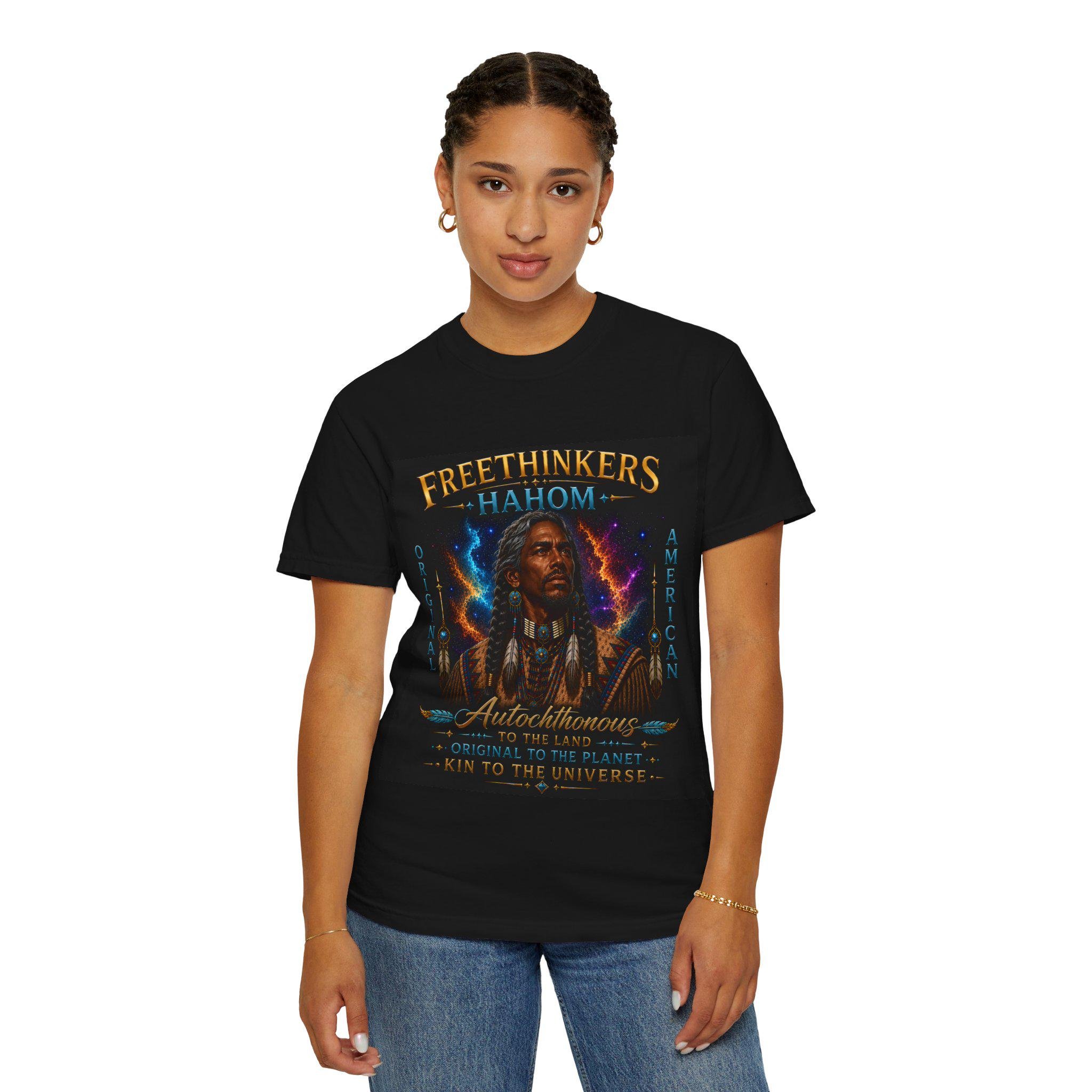Freethinkers Hahom Original American Logo T-Shirt | Heritage-Inspired Graphic Tee | Unisex Cultural Streetwear, view 13