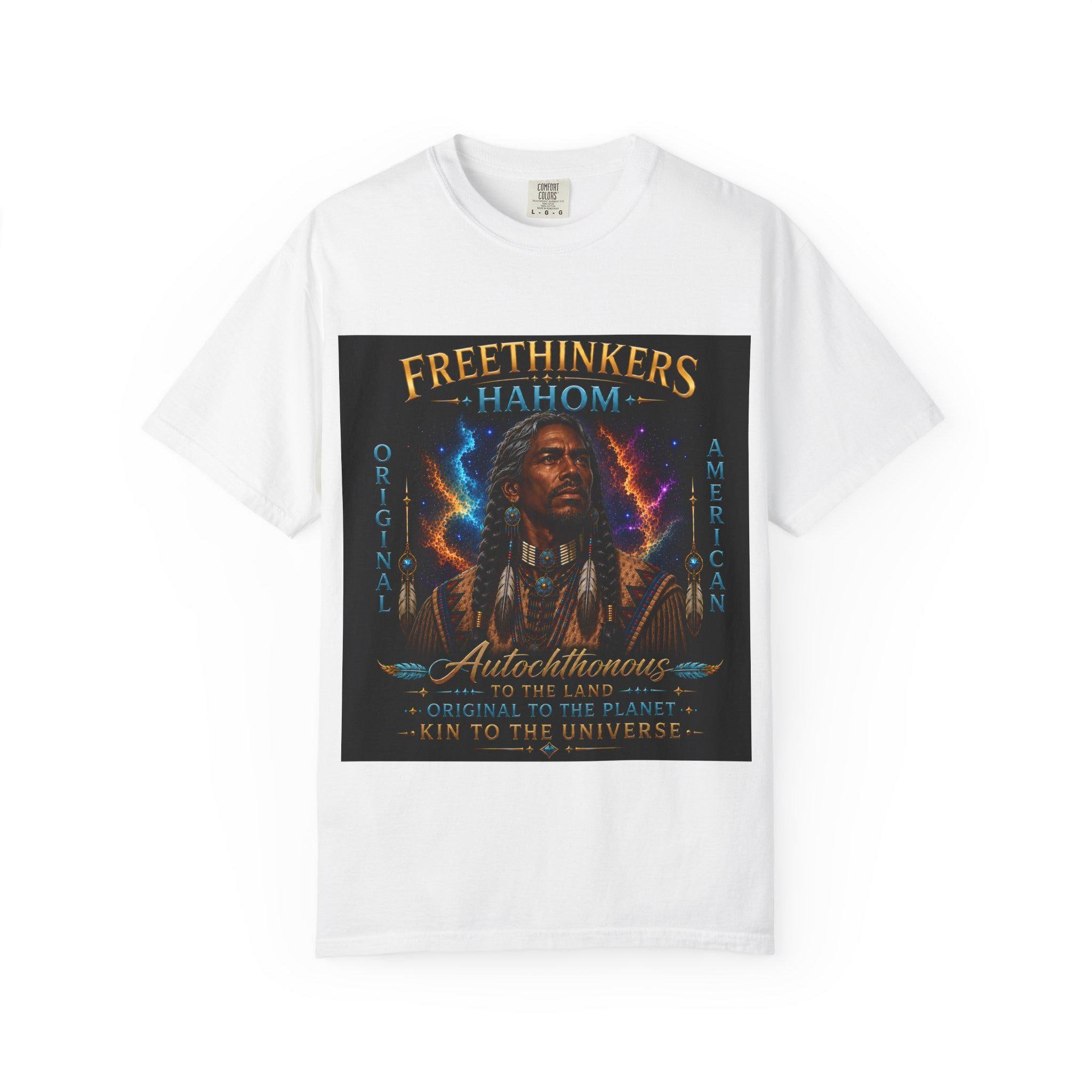 Freethinkers Hahom Original American Logo T-Shirt | Heritage-Inspired Graphic Tee | Unisex Cultural Streetwear, view 2