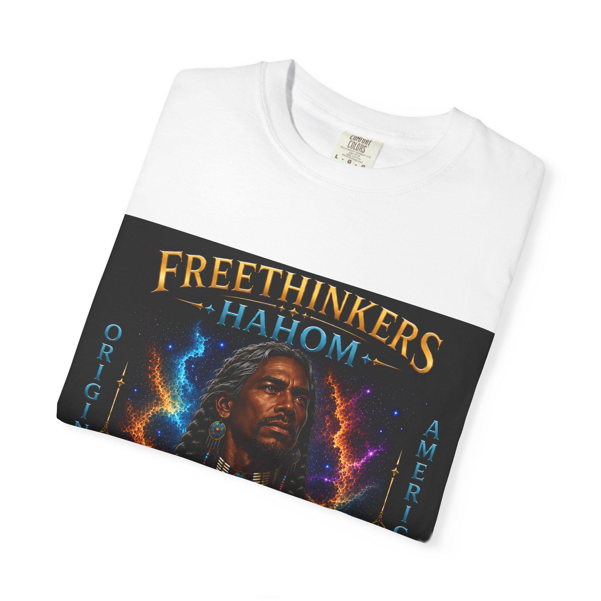 Freethinkers Hahom Original American Logo T-Shirt | Heritage-Inspired Graphic Tee | Unisex Cultural Streetwear, view 6