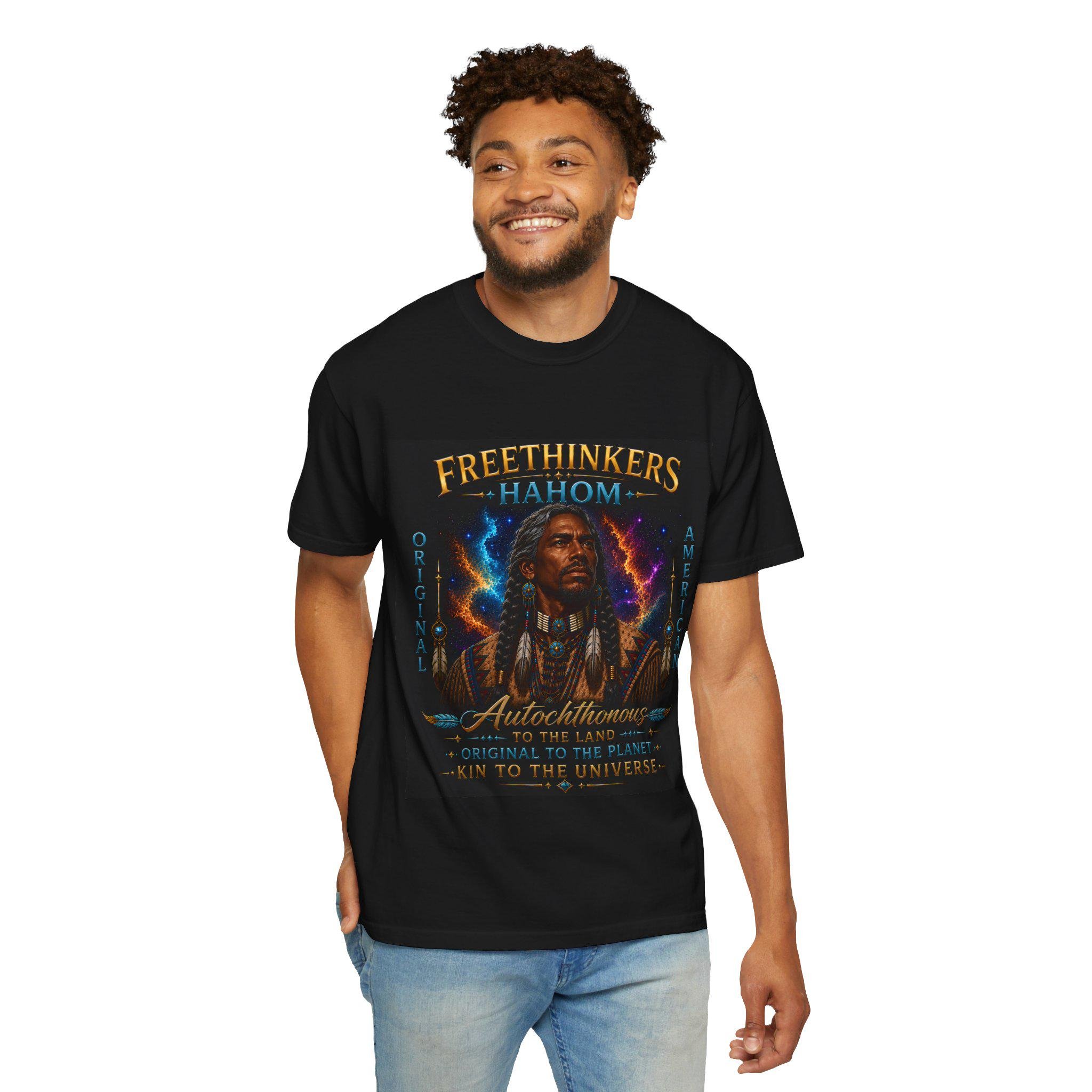 Freethinkers Hahom Original American Logo T-Shirt | Heritage-Inspired Graphic Tee | Unisex Cultural Streetwear, view 7