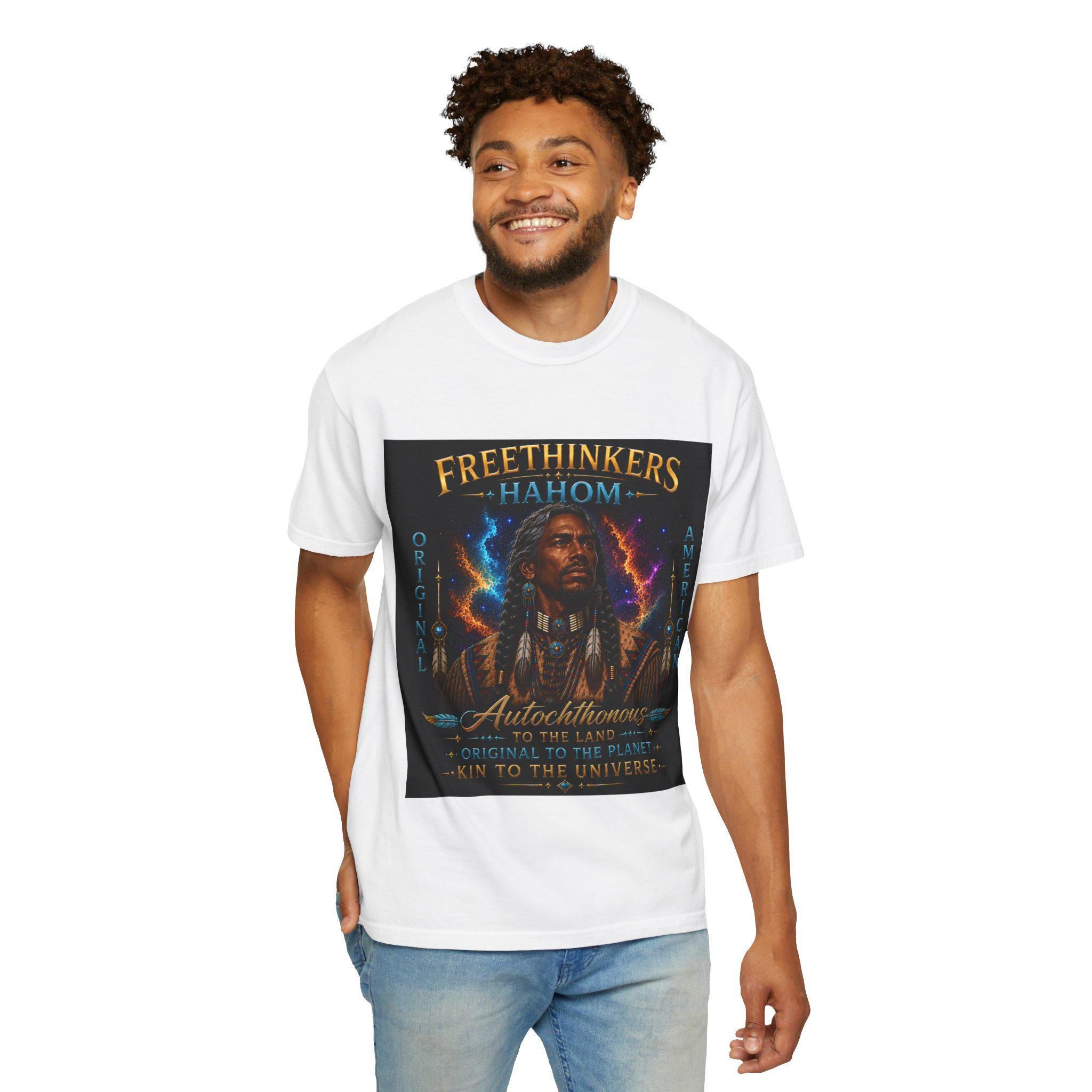 Freethinkers Hahom Original American Logo T-Shirt | Heritage-Inspired Graphic Tee | Unisex Cultural Streetwear, view 8