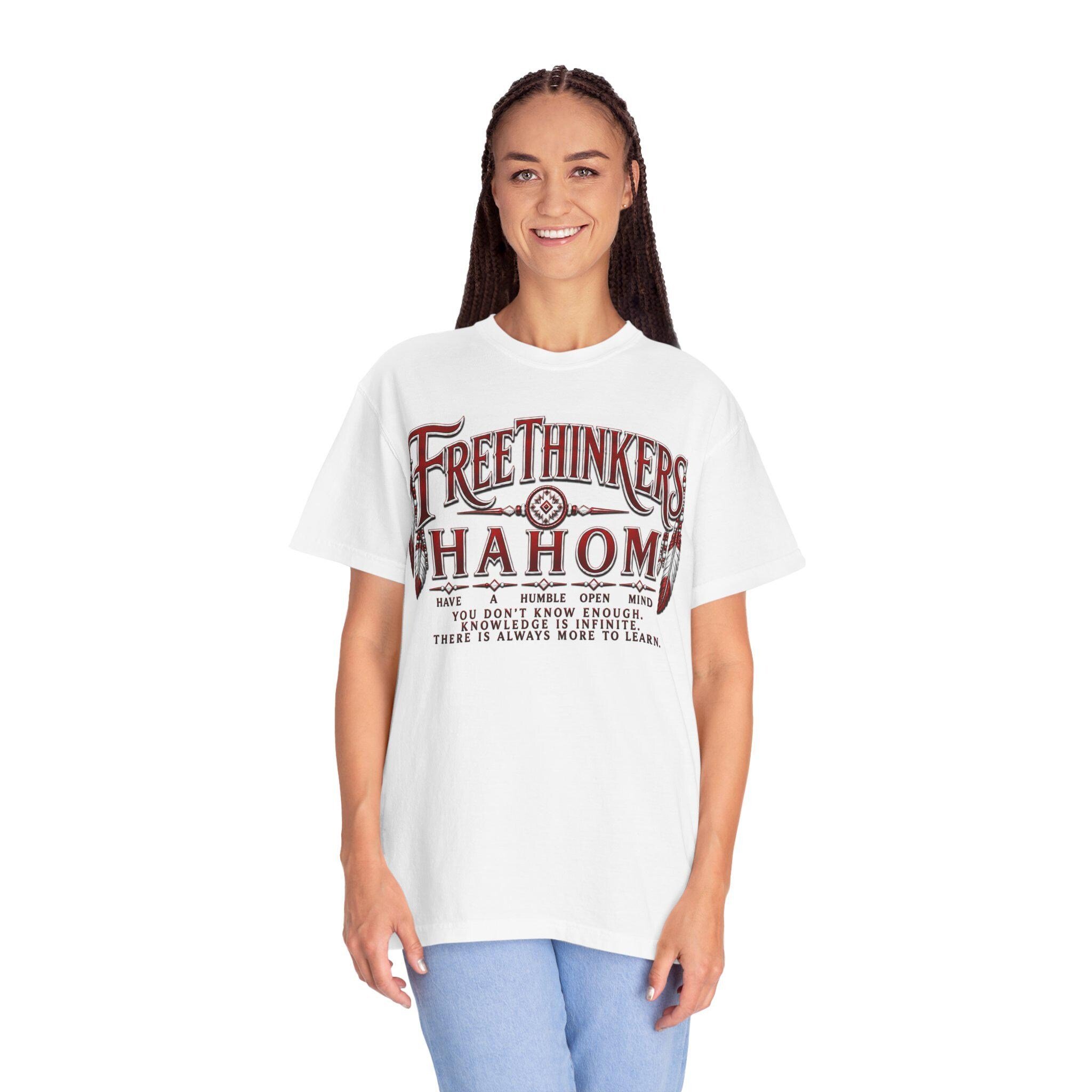 FreeThinkers Hahom typography T-Shirt | Inspirational vintage text design, view 4