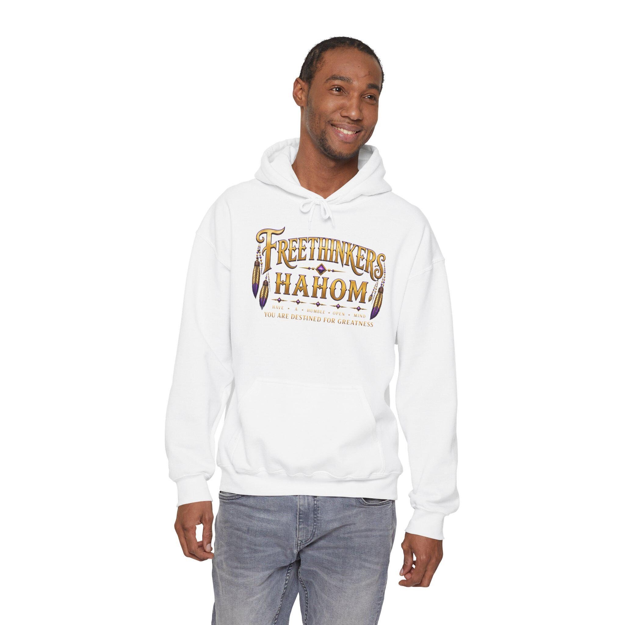 Free Thinkers Hahom hoodie | Spiritual feather lettering sweatshirt, view 17
