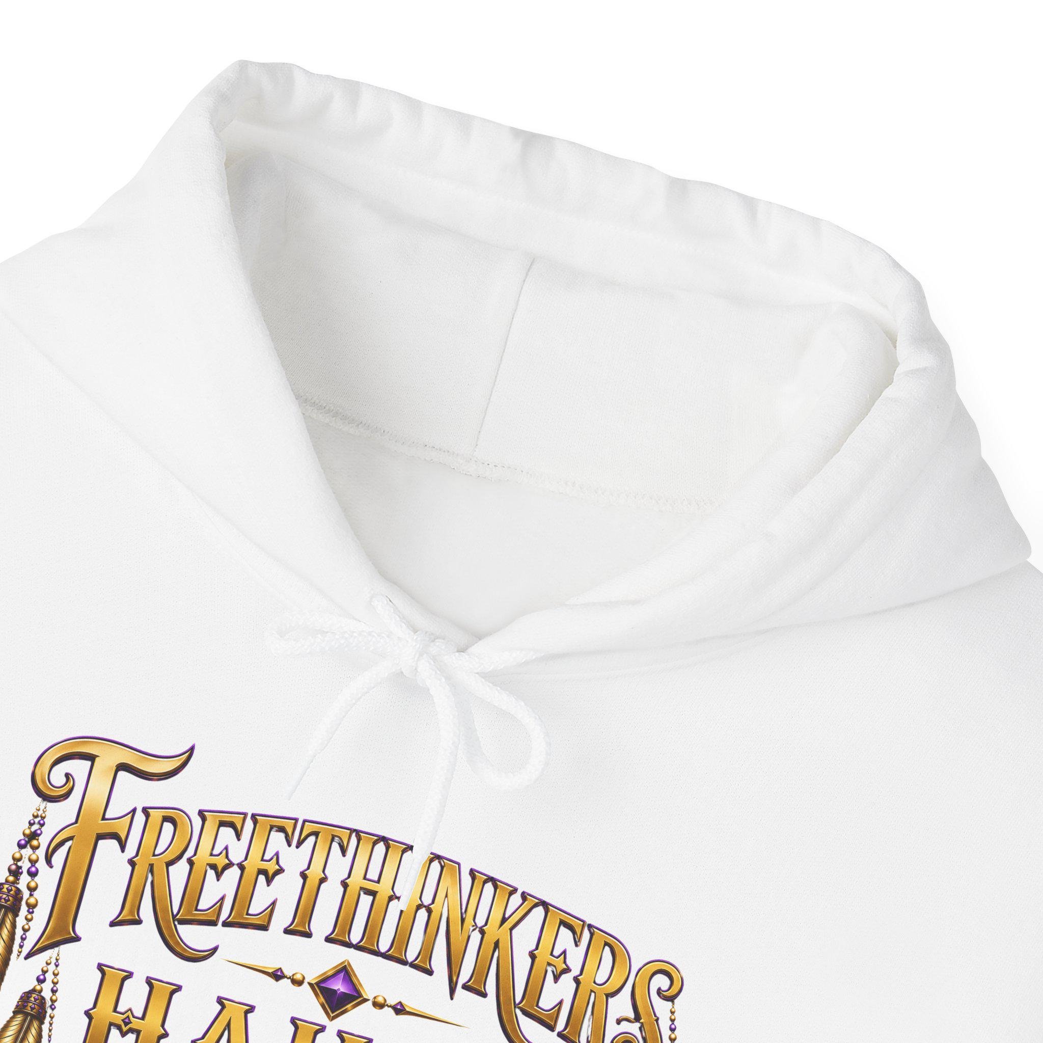 Free Thinkers Hahom hoodie | Spiritual feather lettering sweatshirt, view 9