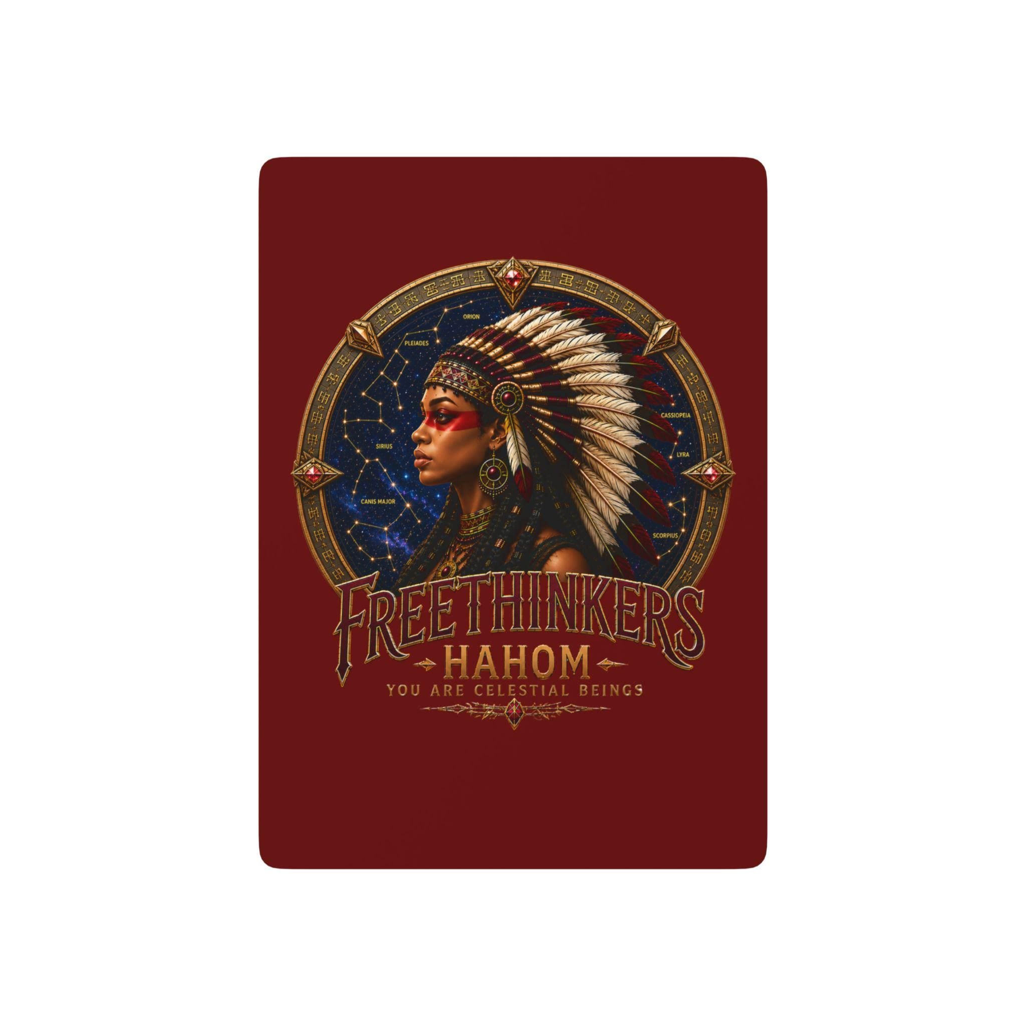 American Chieftess Headdress Portrait Poker Playing Cards | Freethinkers Illustrated Deck